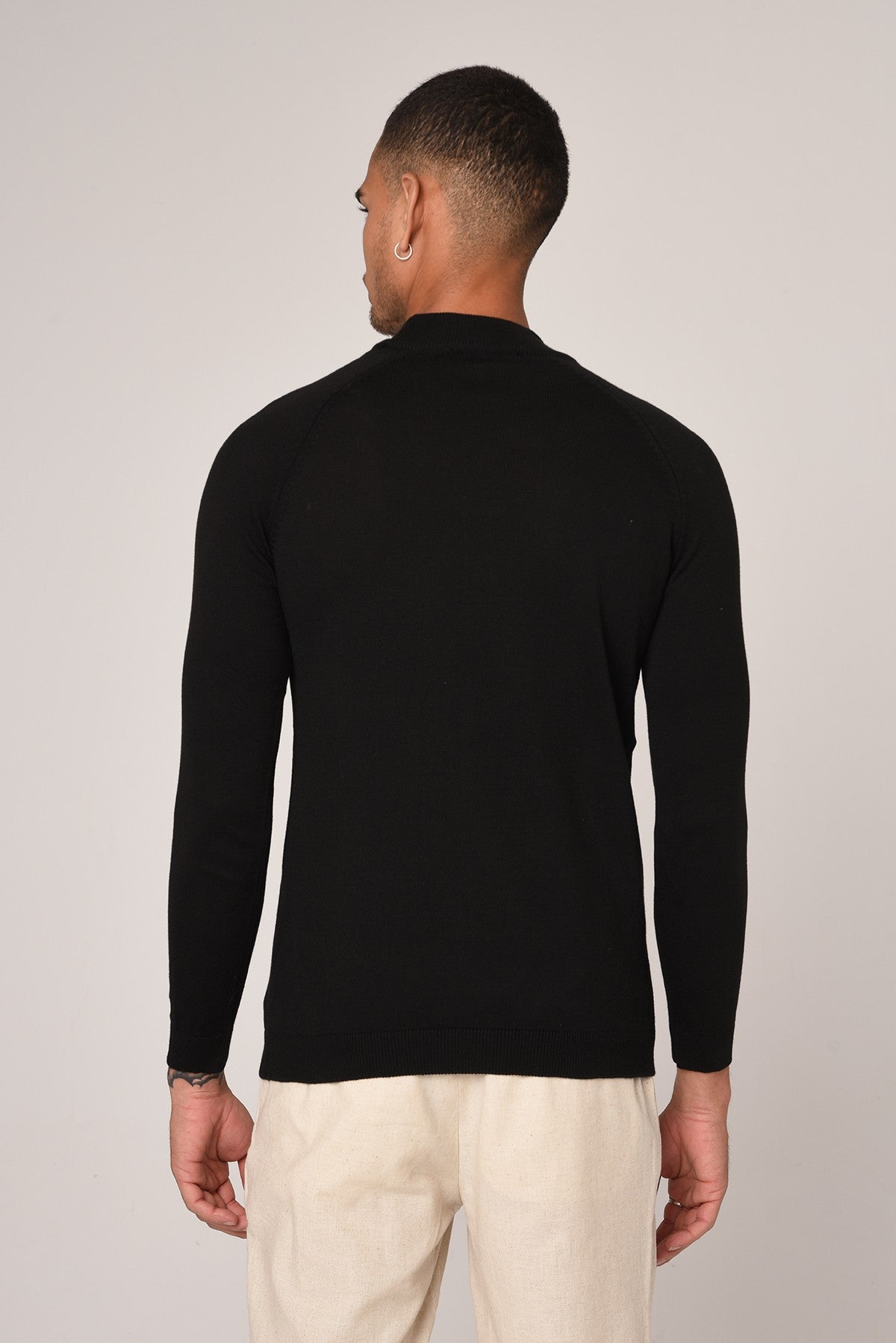 Slim-Fit Knit Sweater with a Half-Boat Neck