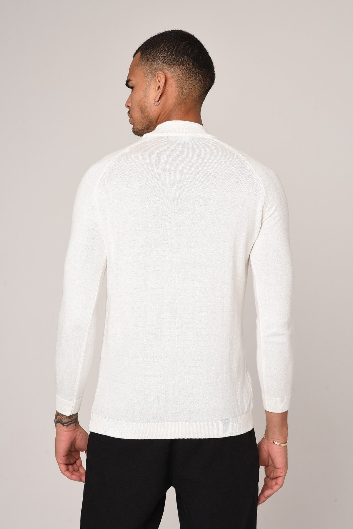 Slim-Fit Knit Sweater with a Half-Boat Neck