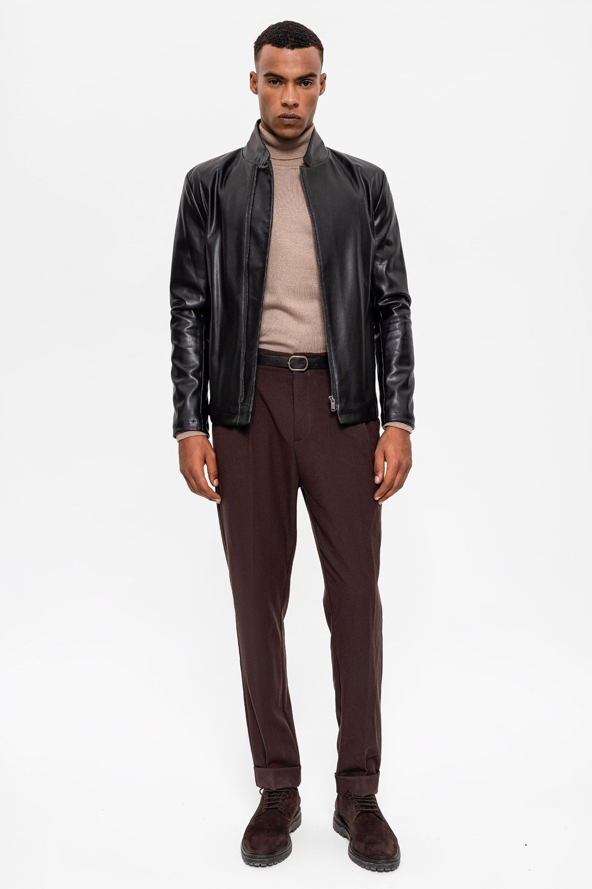 Antioch Stand-Up Collar Leather Jacket