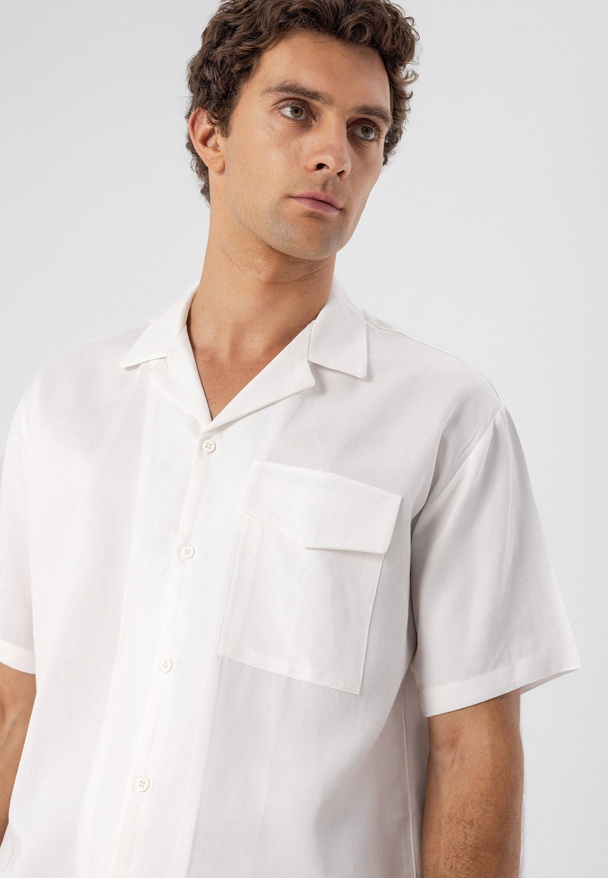 Men's Shirt with Apache Collar and Pocket Details