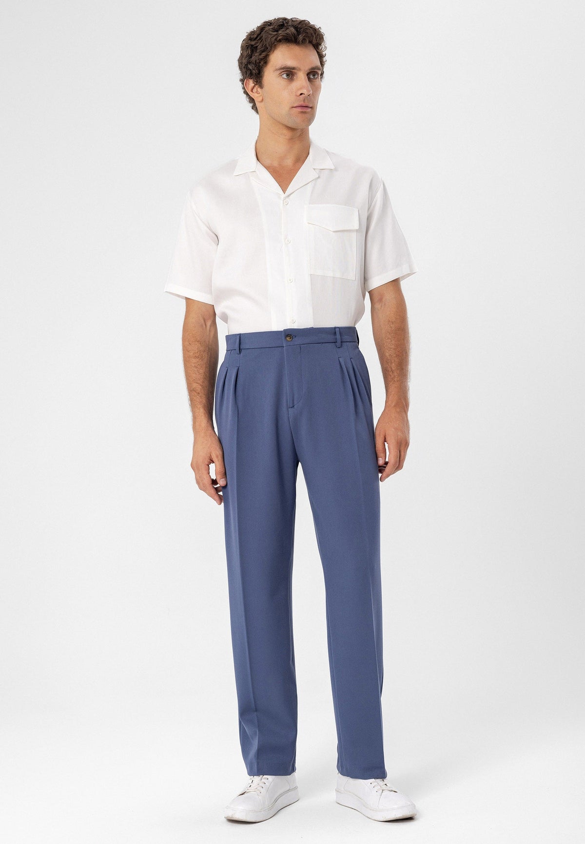 Men's Shirt with Apache Collar and Pocket Details