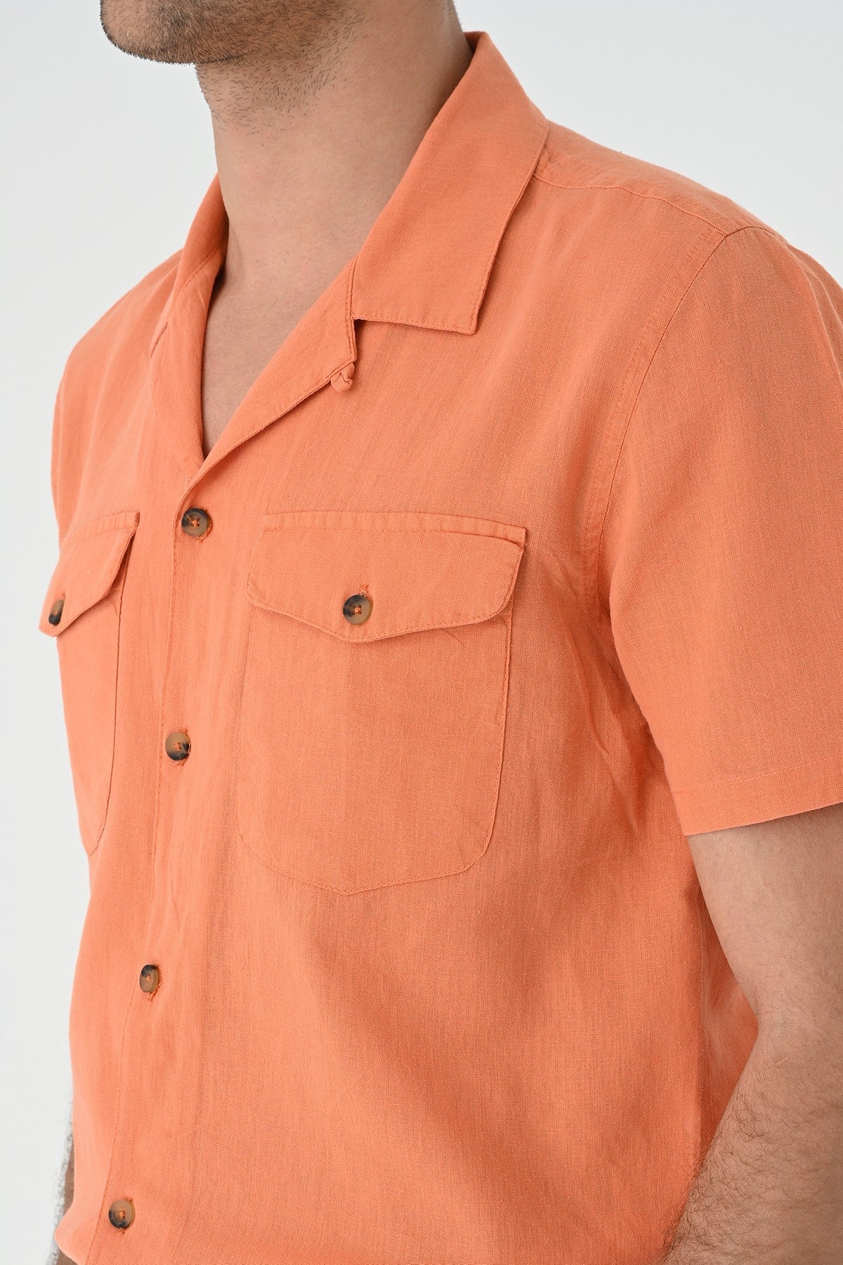 Men's Shirt with Apache Collar and Pocket Details