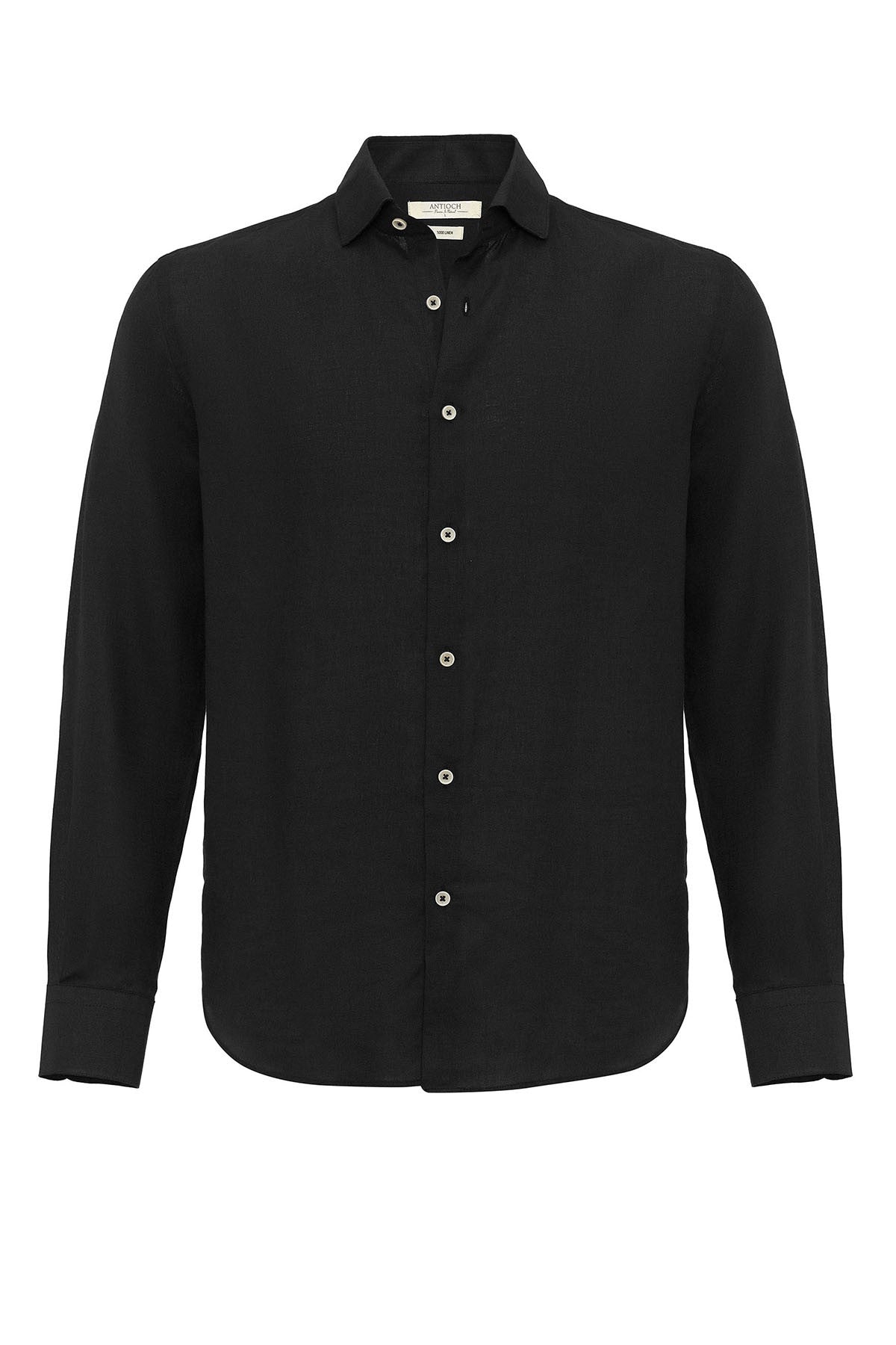 Men's 100% Linen Shirt with an Antioch Collar and Button Detail