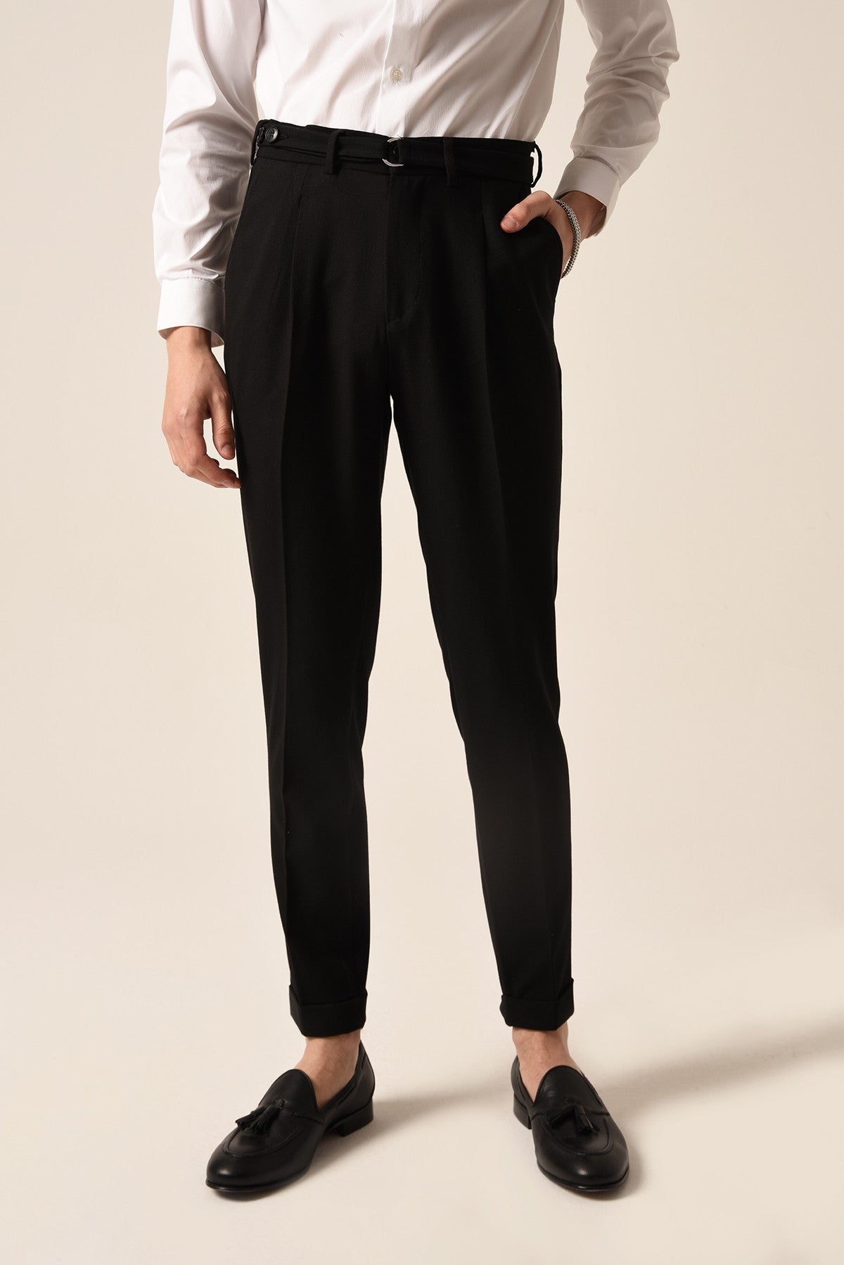 Antioch High-Waisted Pleated Pants