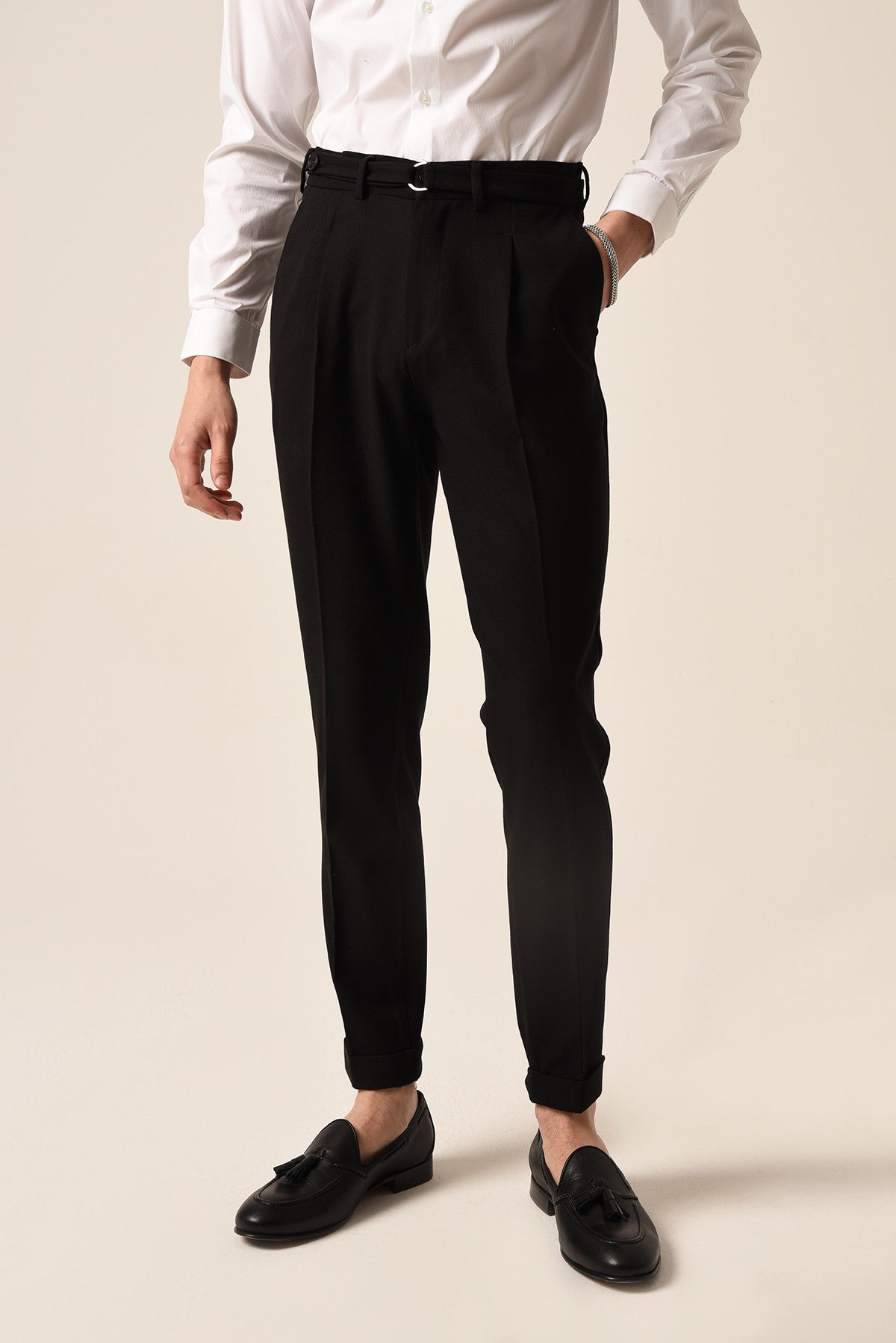 Antioch High-Waisted Pleated Pants