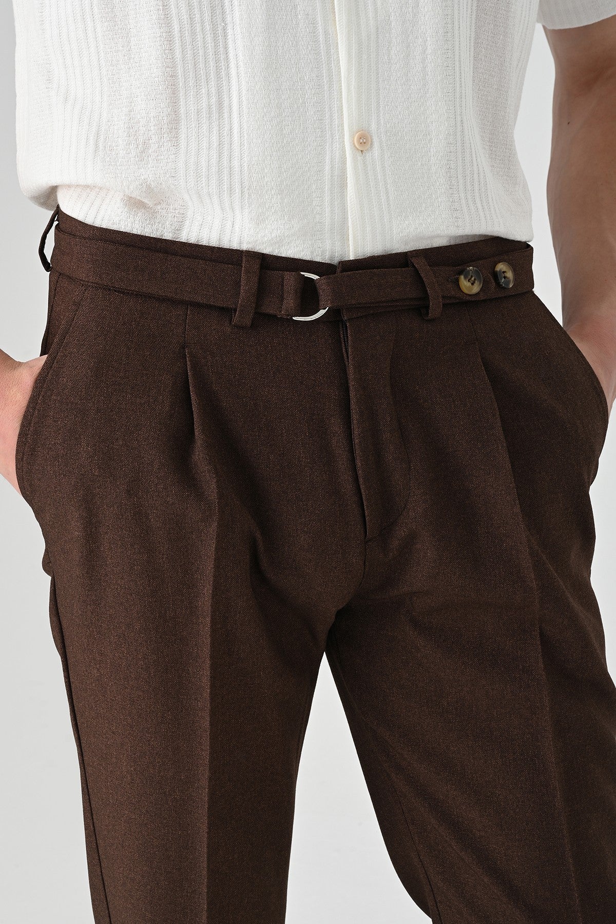 Antioch High-Waisted Pleated Pants