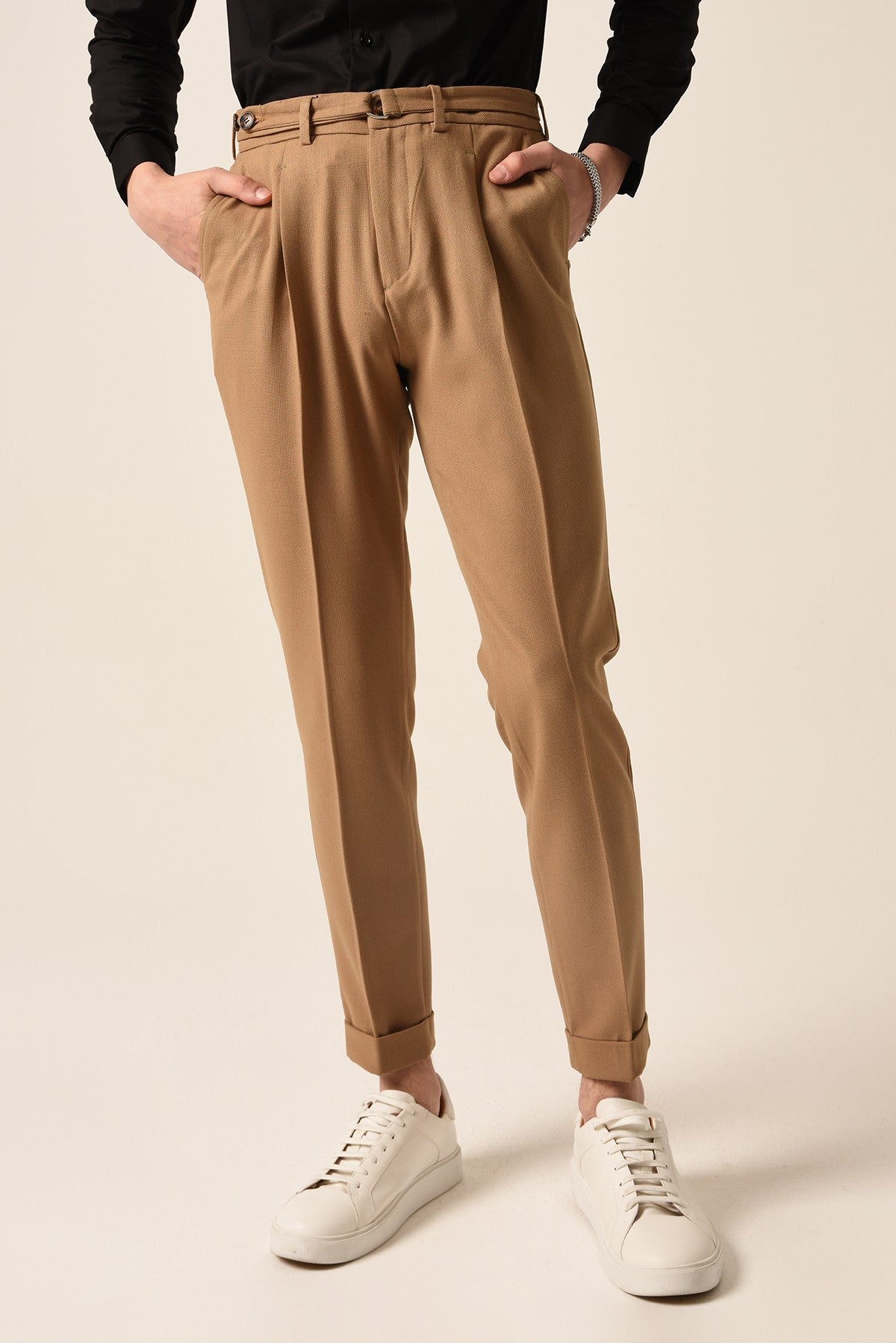 Antioch High-Waisted Pleated Pants