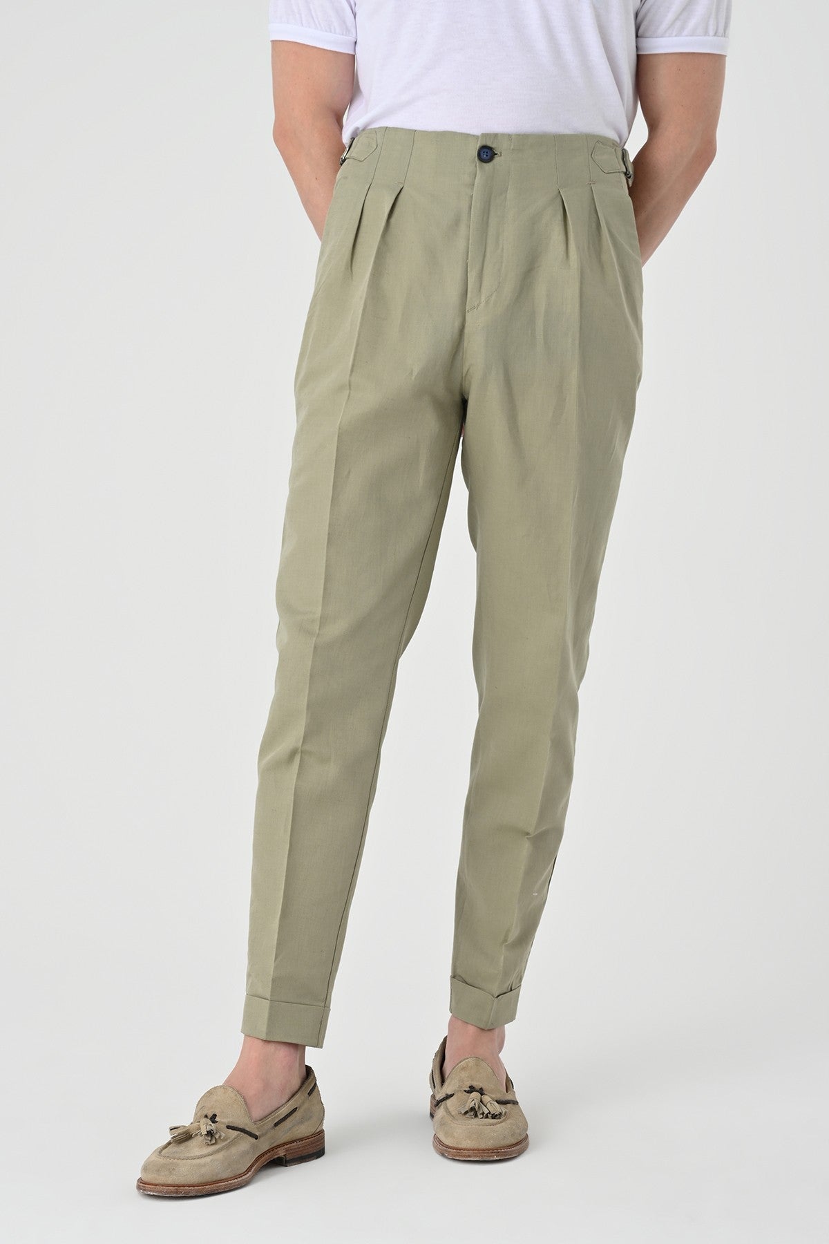 Antioch High-Waisted Pleated Linen Men's Pants