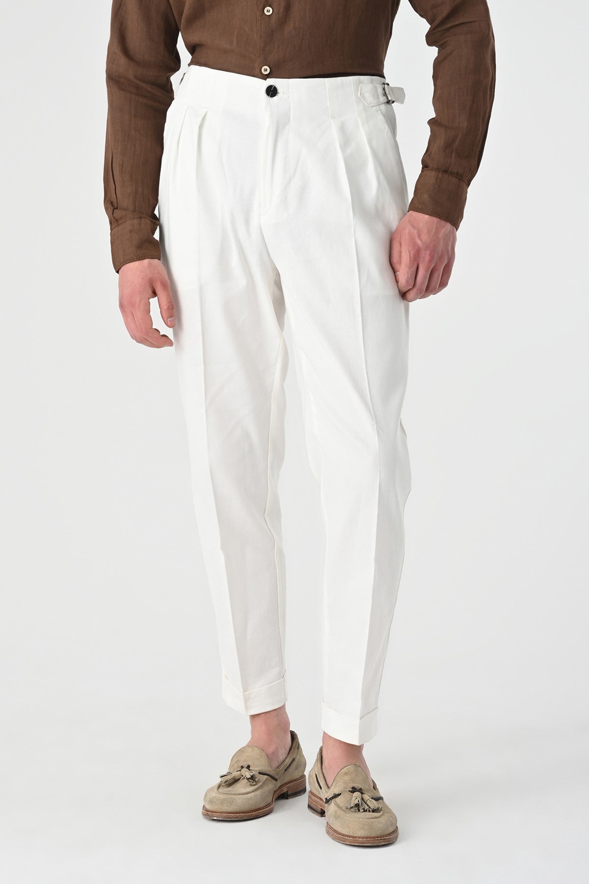Antioch High-Waisted Pleated Linen Men's Pants