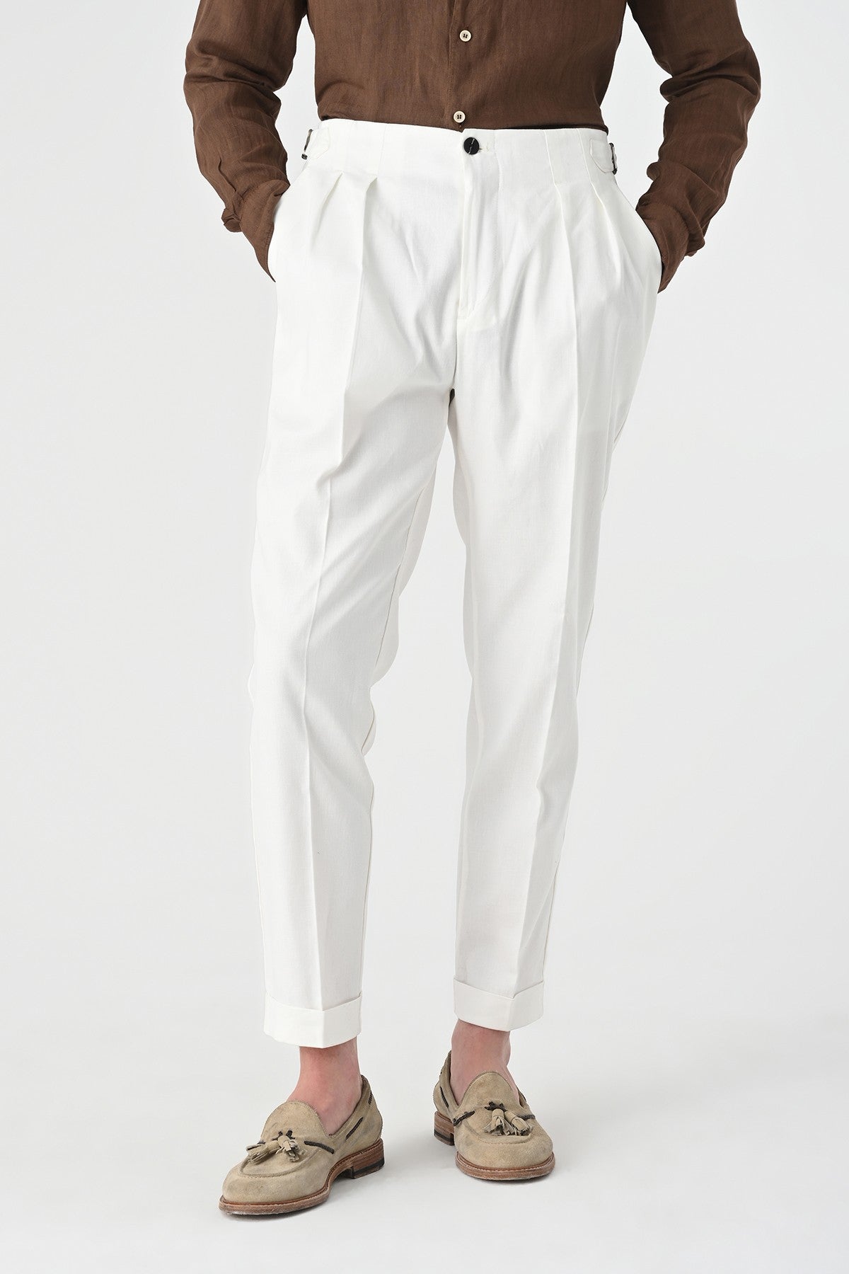Antioch High-Waisted Pleated Linen Men's Pants