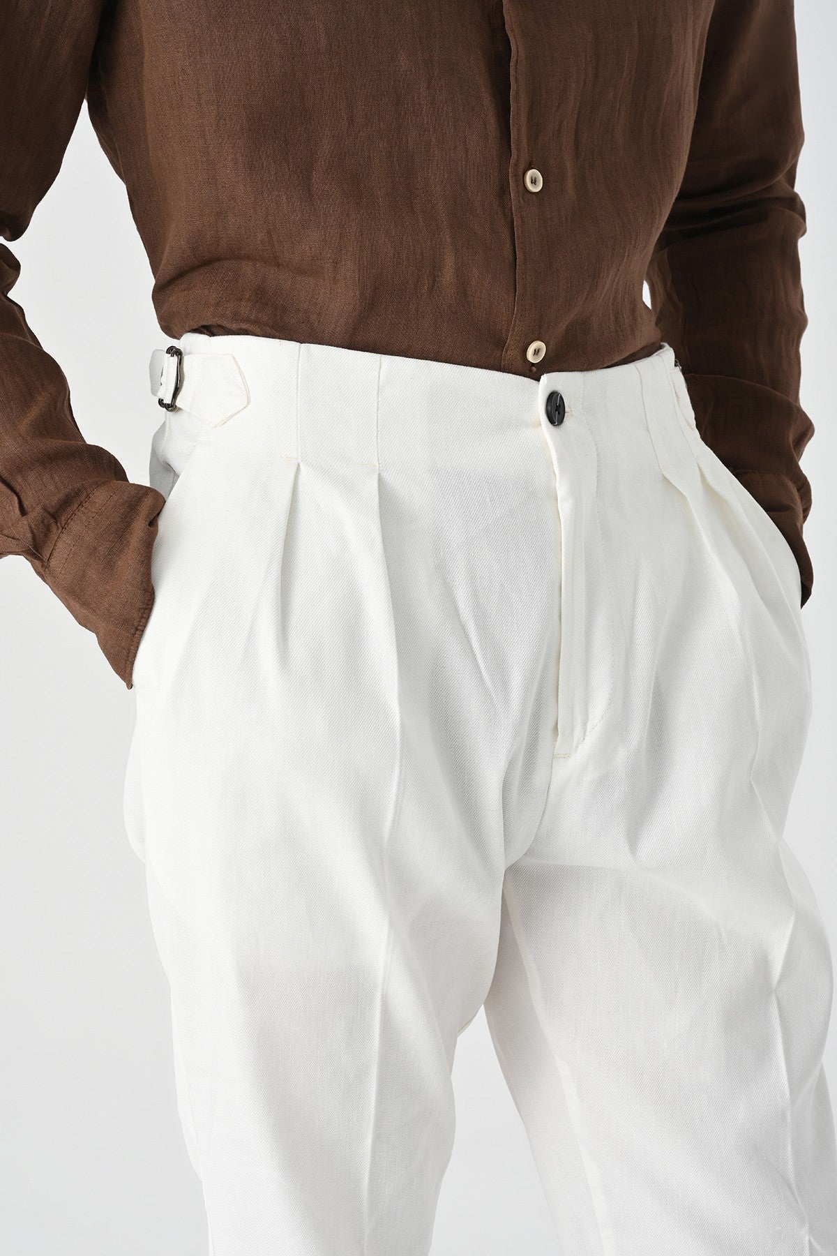 Antioch High-Waisted Pleated Linen Men's Pants