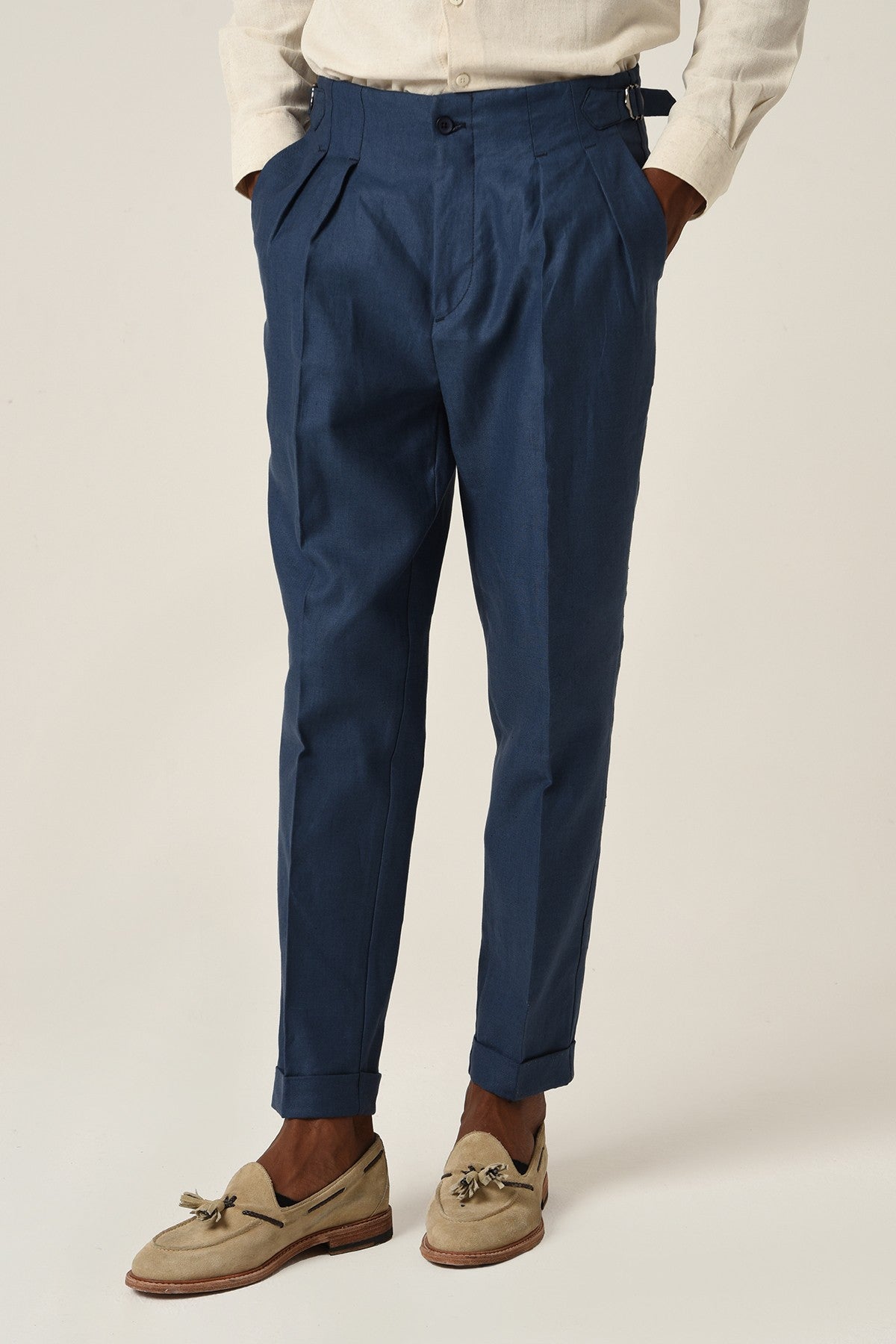 Antioch High-Waisted Pleated Linen Men's Pants