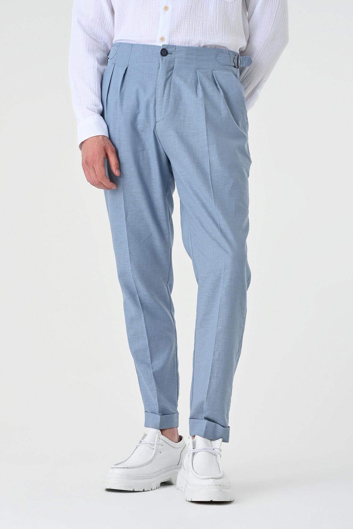 Antioch High-Waisted Pleated Linen Men's Pants