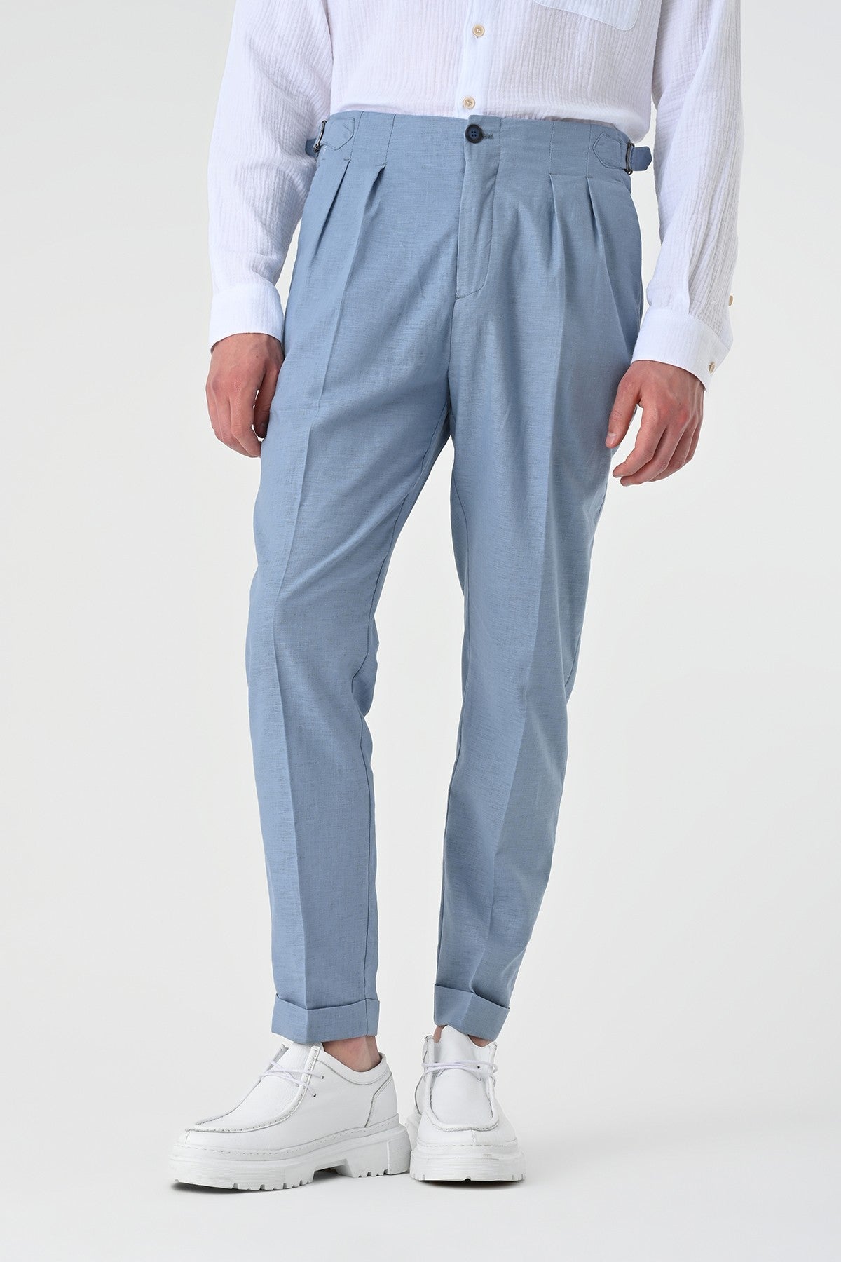 Antioch High-Waisted Pleated Linen Men's Pants