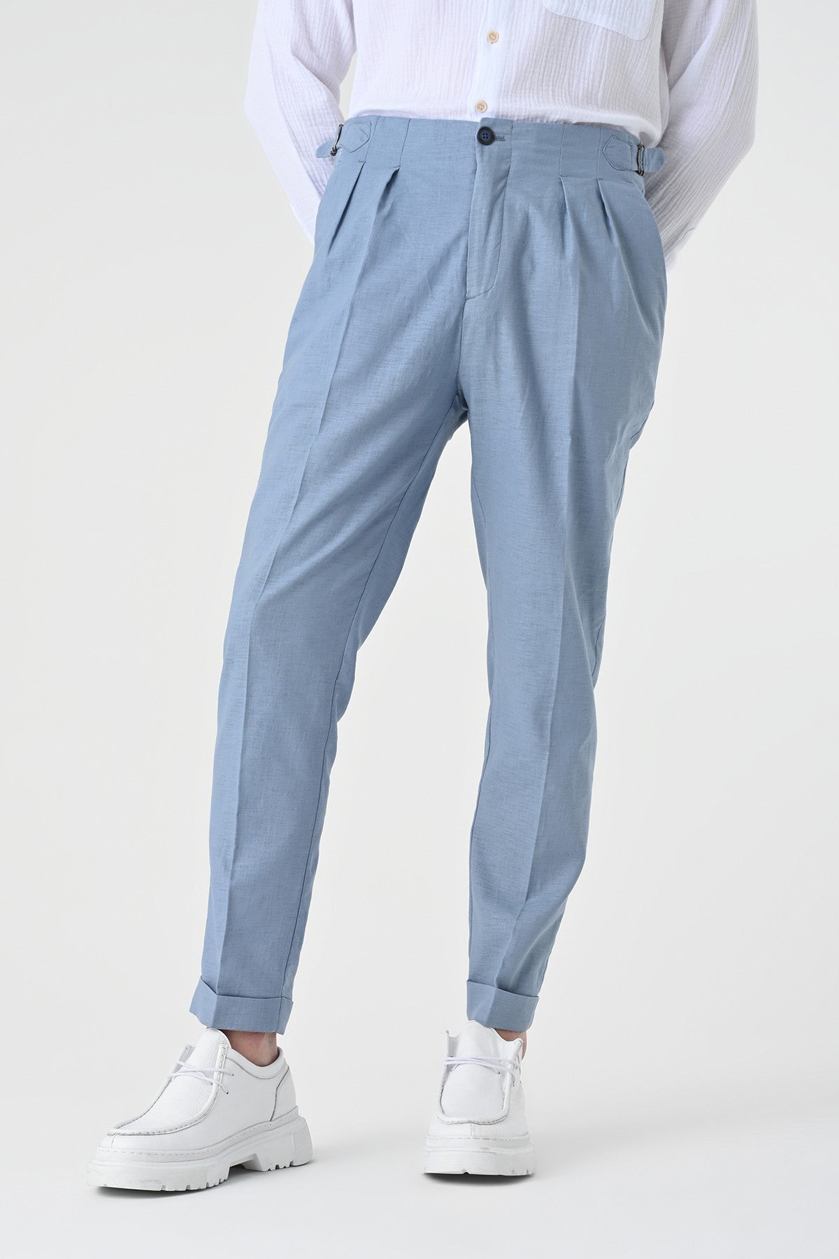 Antioch High-Waisted Pleated Linen Men's Pants