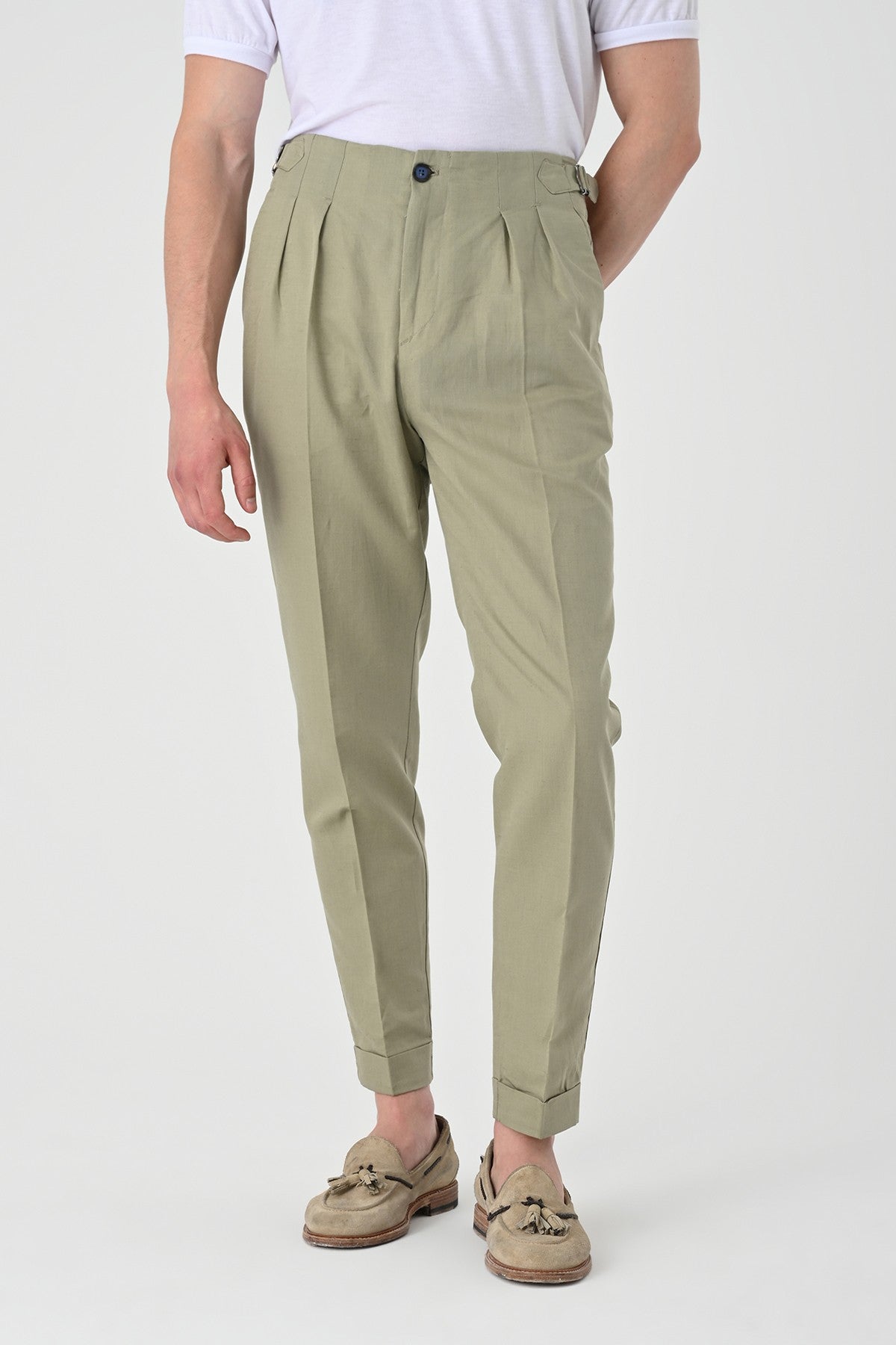 Antioch High-Waisted Pleated Linen Men's Pants