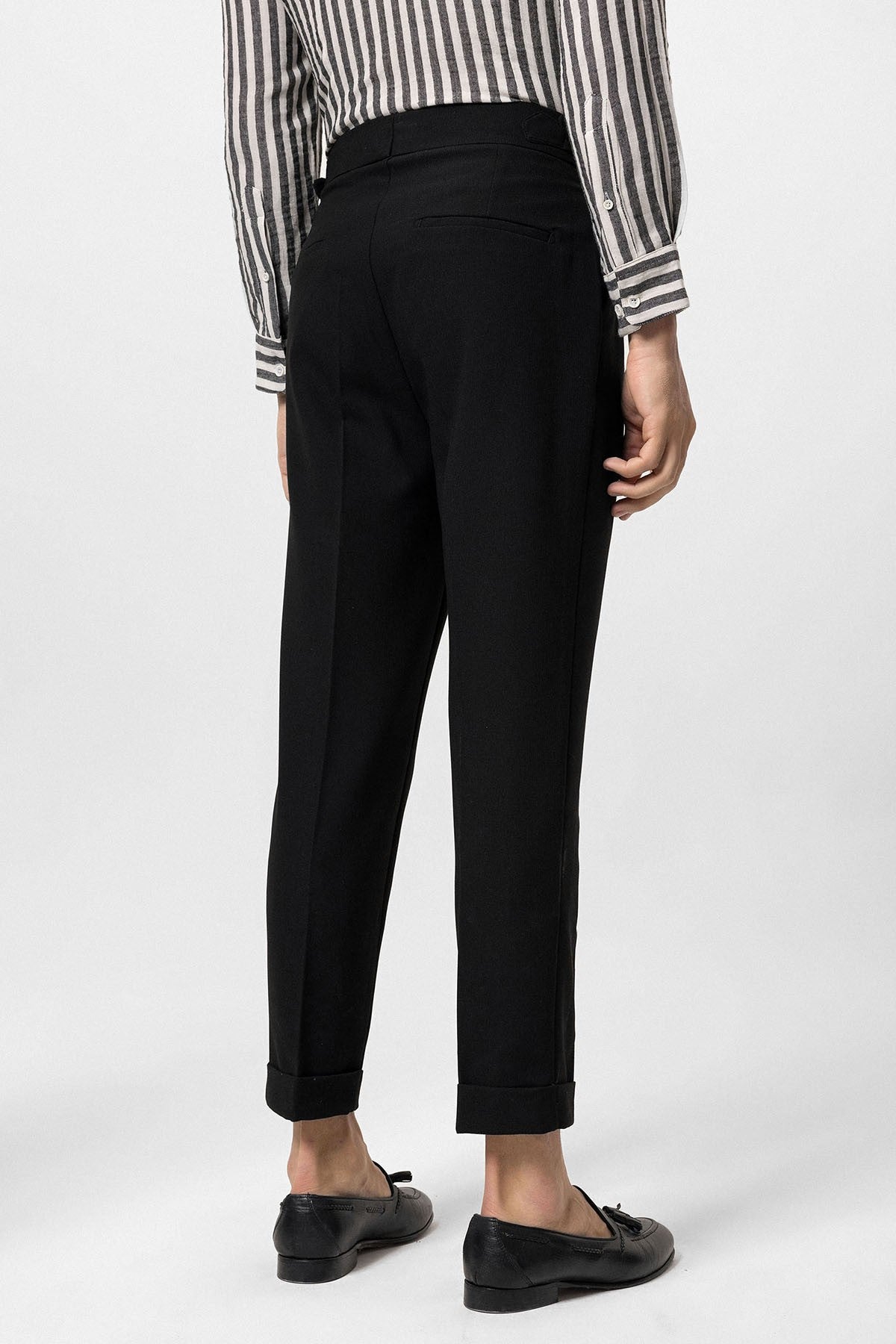 Antioch High-Waisted Pleated Pants with Side Buckles