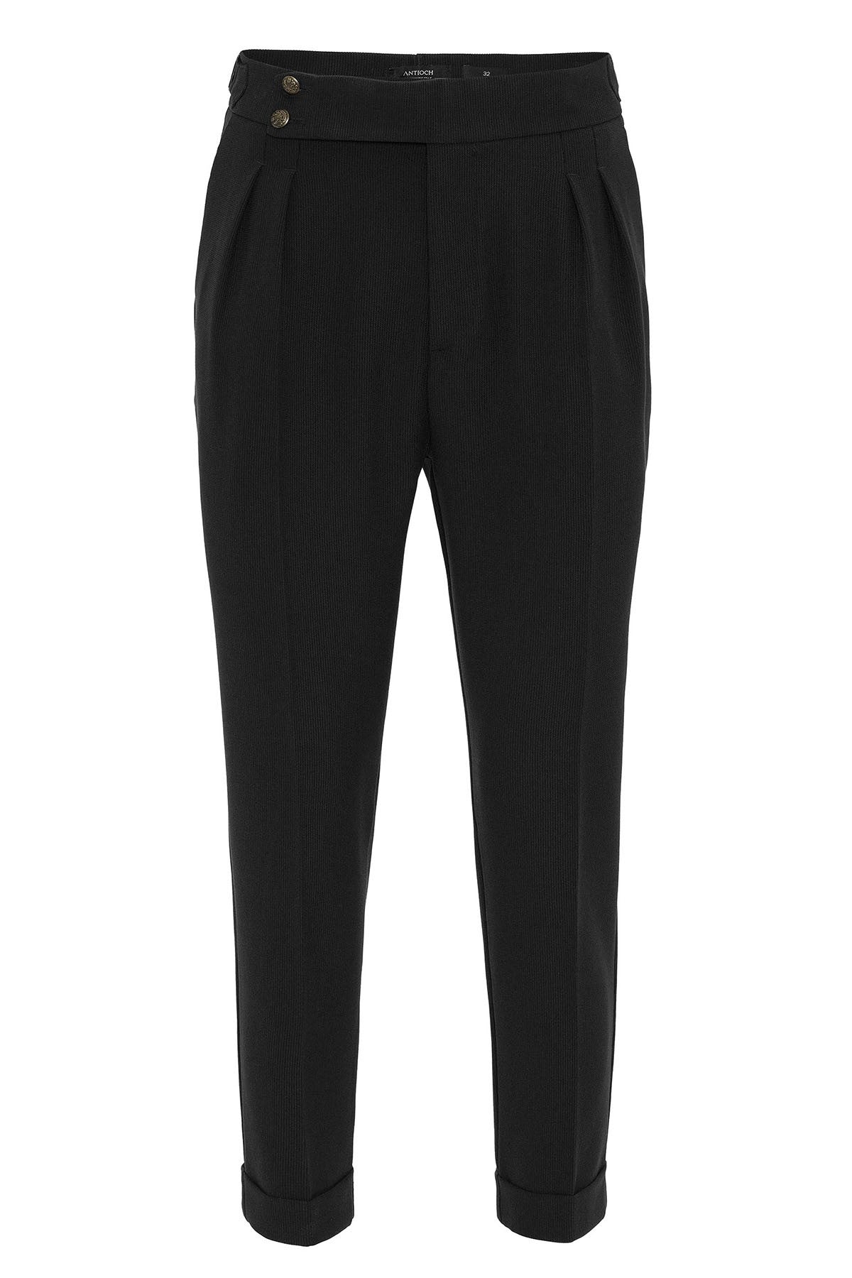 Antioch High-Waisted Pleated Pants with Side Buckles