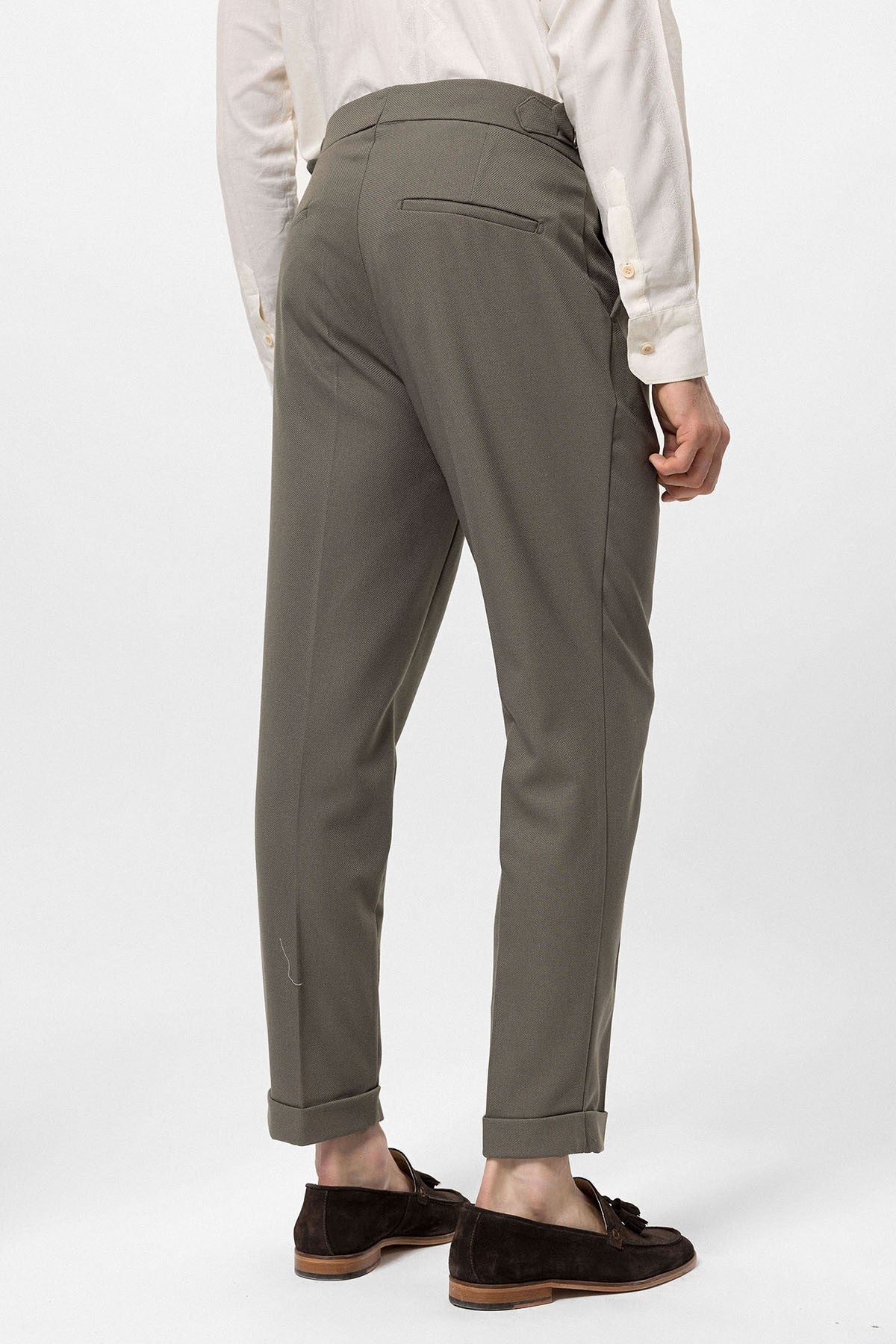 Antioch High-Waisted Pleated Pants with Side Buckles