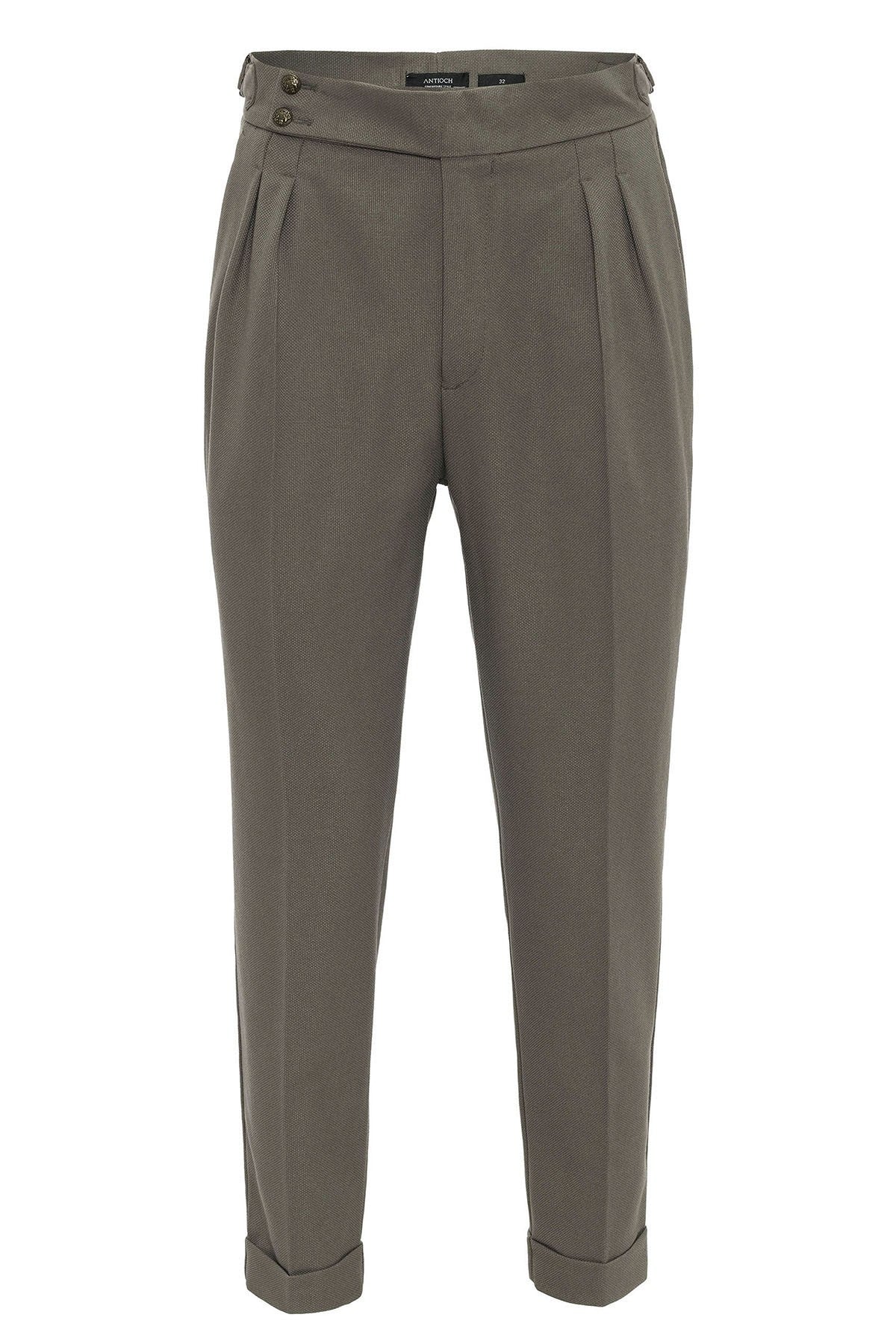 Antioch High-Waisted Pleated Pants with Side Buckles