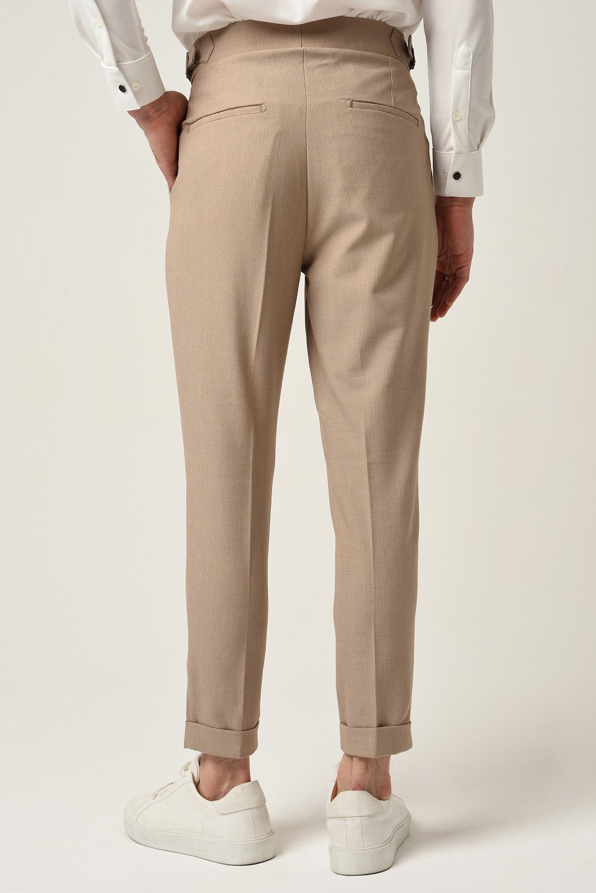 Antioch High-Waisted Pleated Pants with Side Buckles