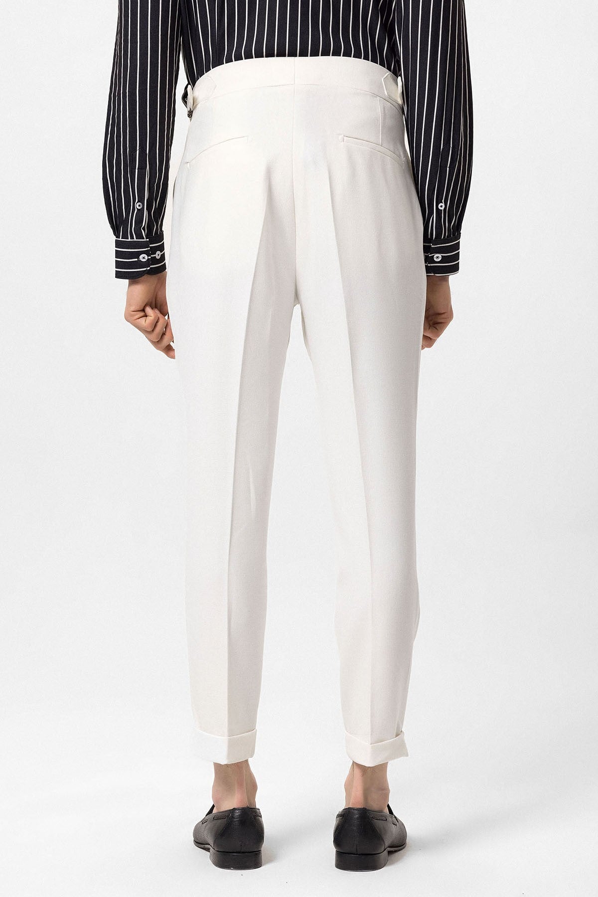 Antioch High-Waisted Pleated Pants with Side Buckles