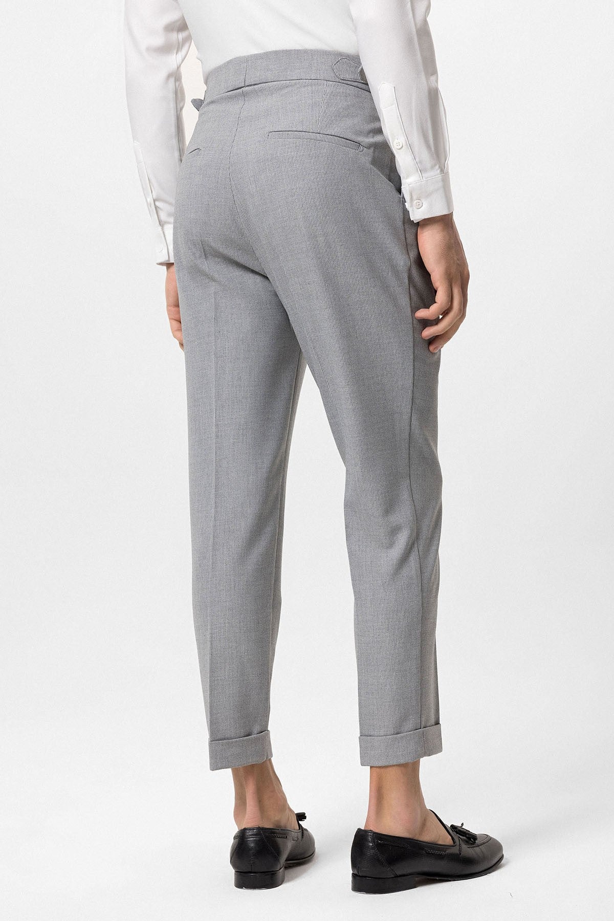 Antioch High-Waisted Pleated Pants with Side Buckles