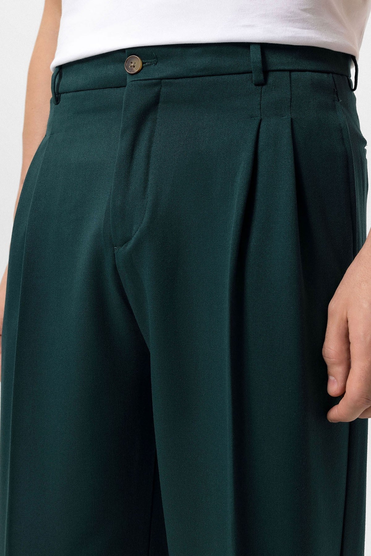 High-Waisted Pleated Relaxed-Fit Men's Pants