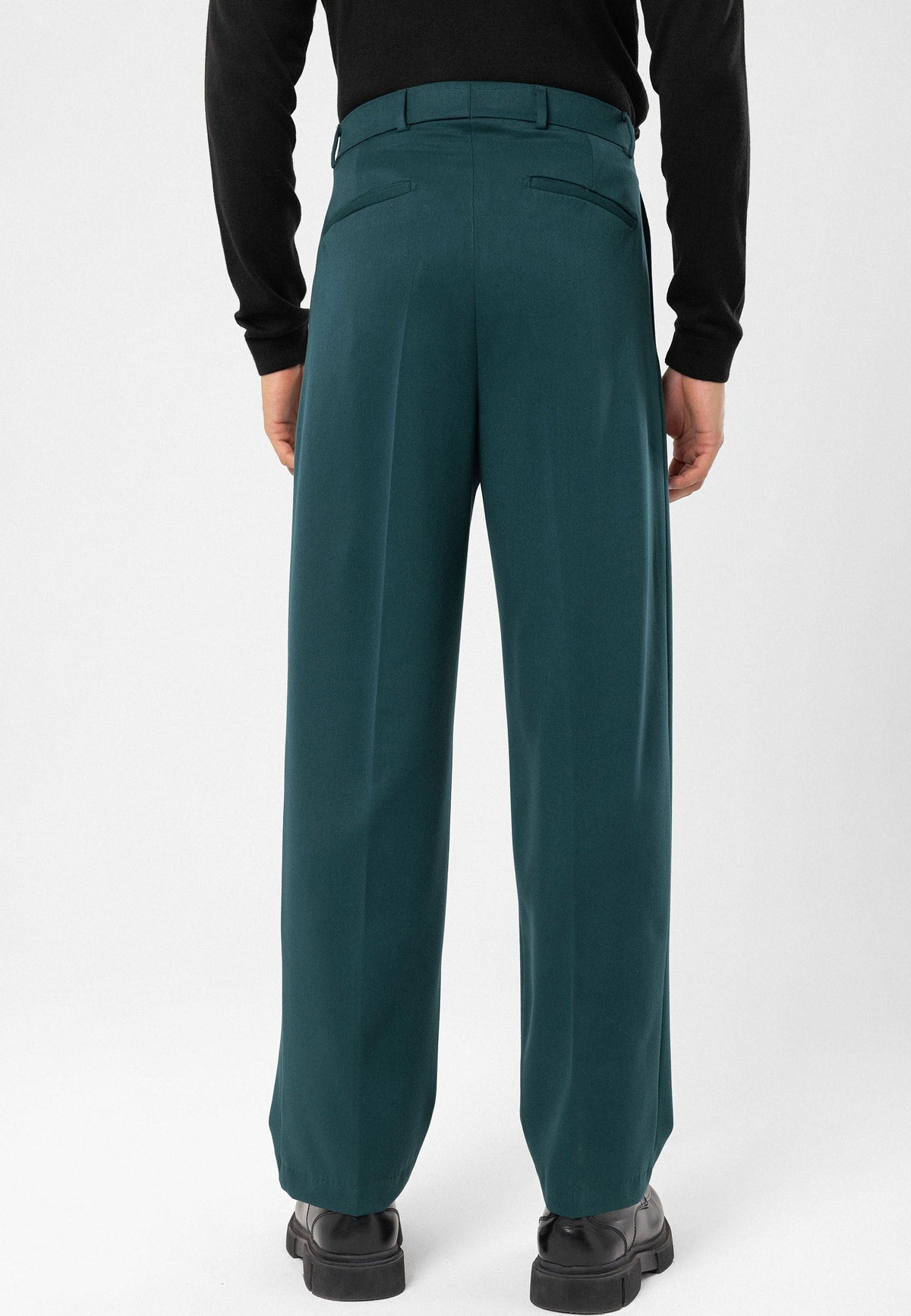 High-Waisted Pleated Relaxed-Fit Men's Pants