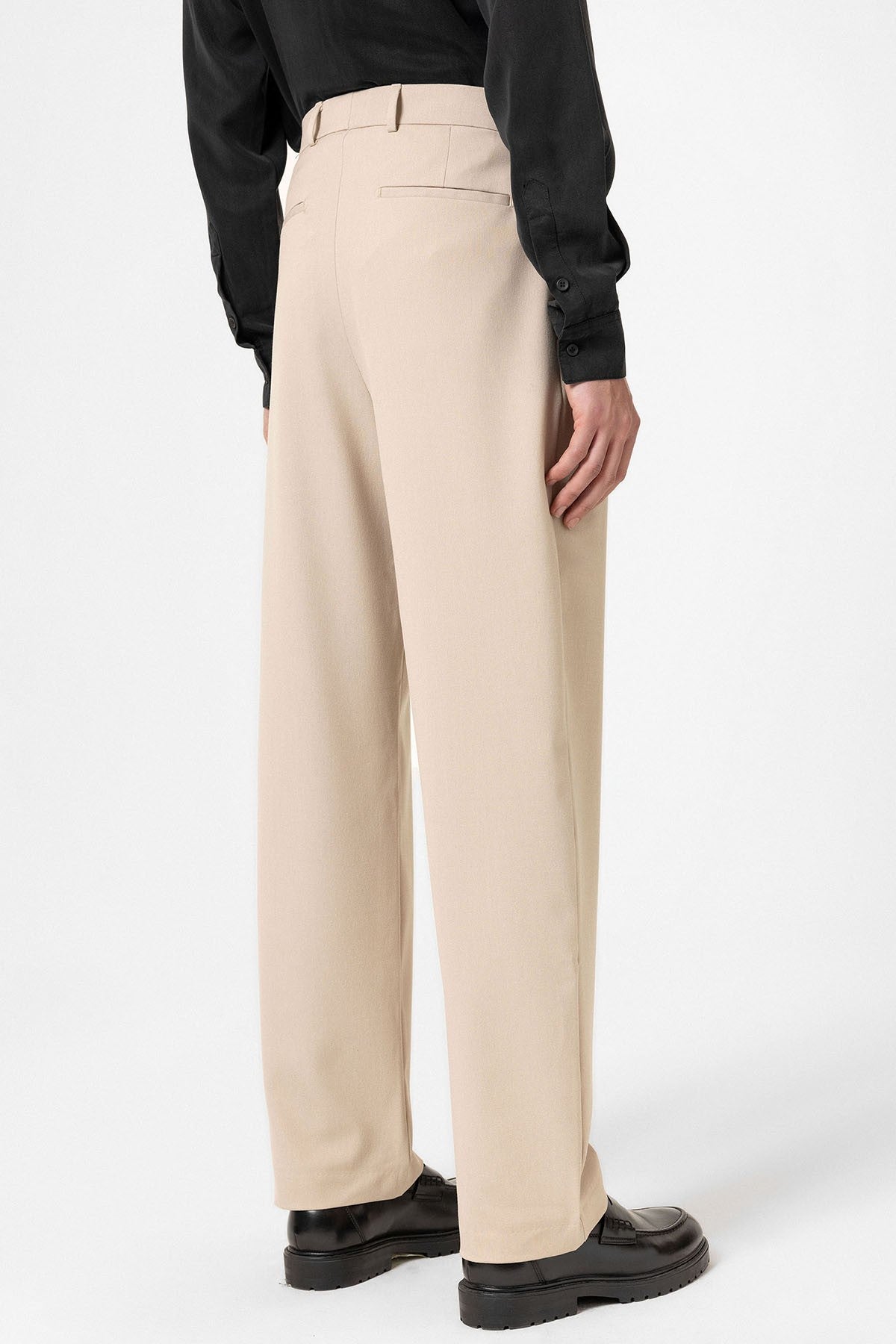 High-Waisted Pleated Relaxed-Fit Men's Pants
