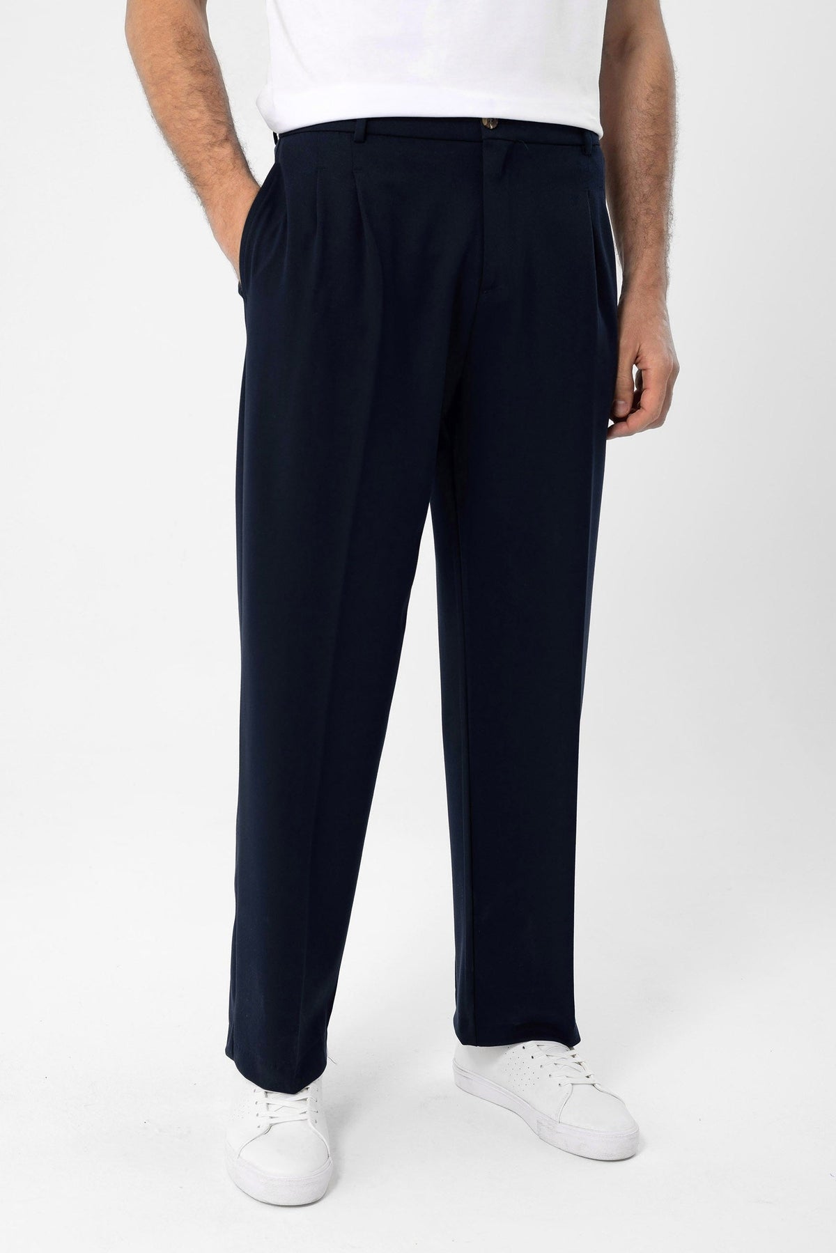 High-Waisted Pleated Relaxed-Fit Men's Pants