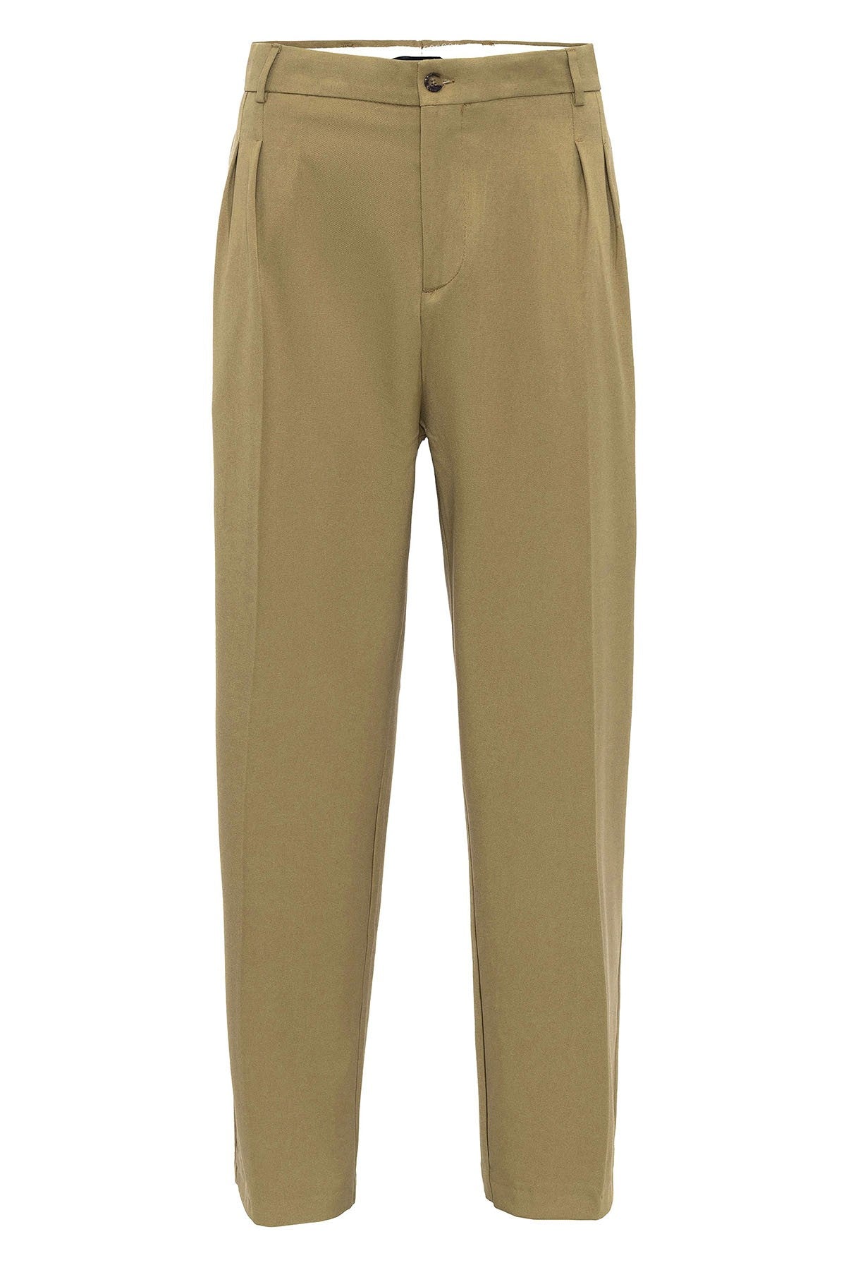 High-Waisted Pleated Relaxed-Fit Men's Pants