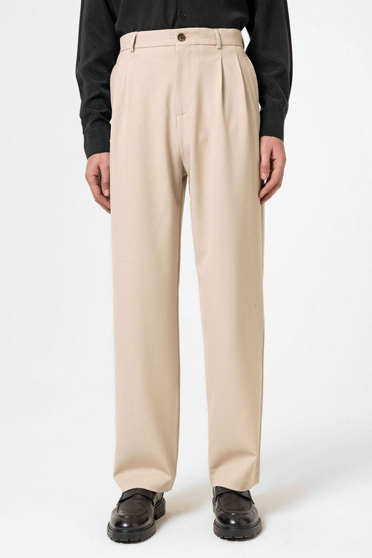 High-Waisted Pleated Relaxed-Fit Men's Pants