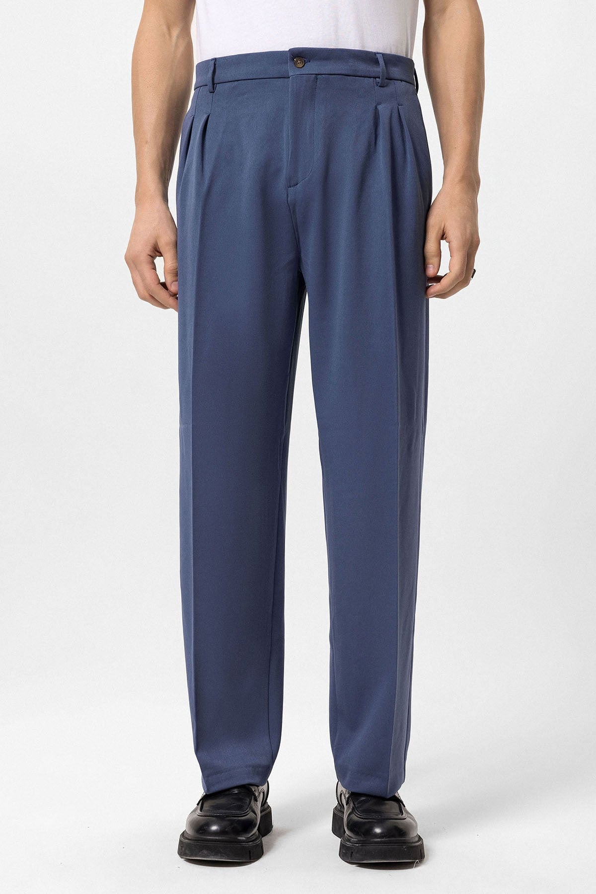 High-Waisted Pleated Relaxed-Fit Men's Pants