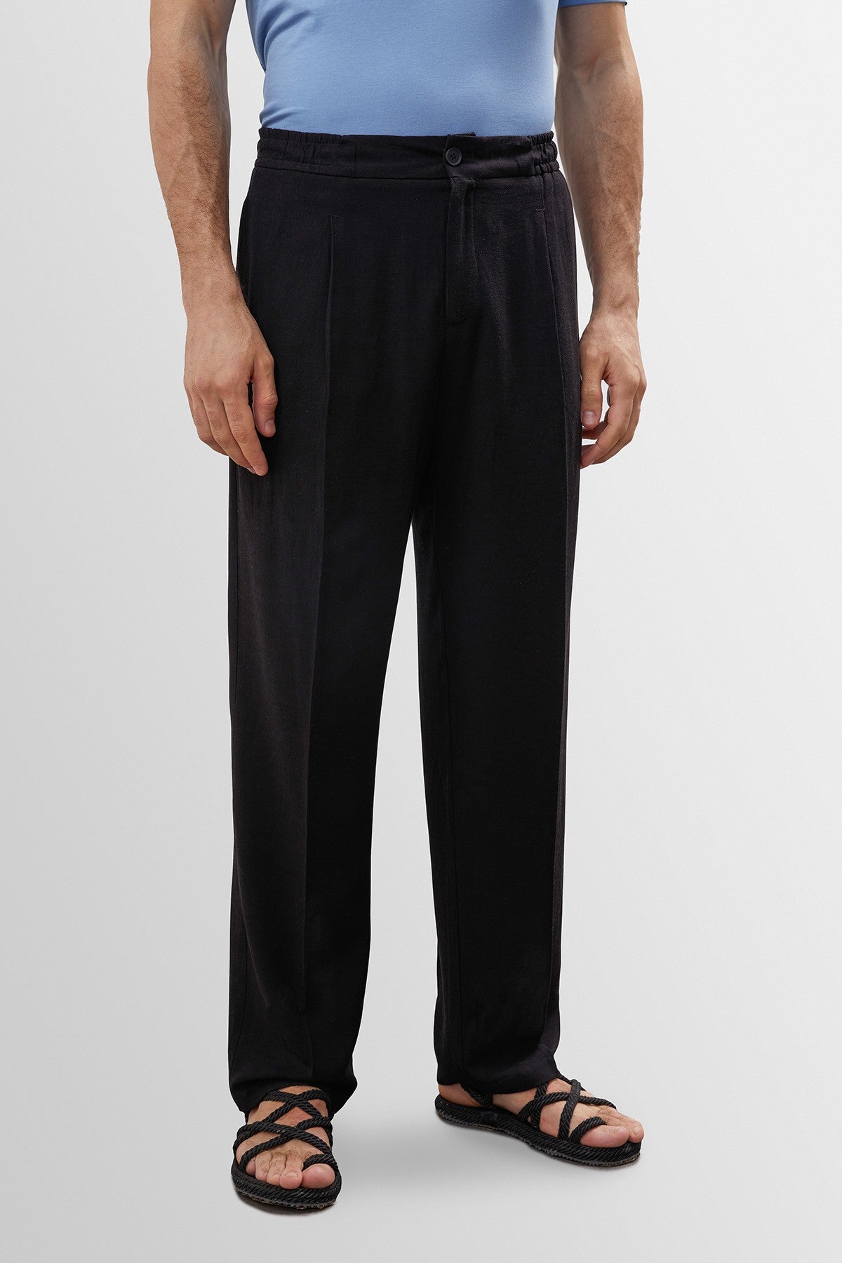 Antioch High-Waisted Pleated Linen-Blend Men's Pants