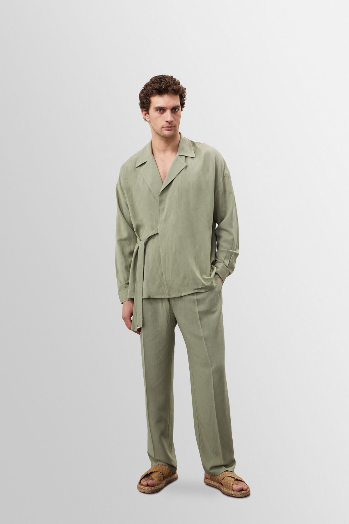 Antioch High-Waisted Pleated Linen-Blend Men's Pants