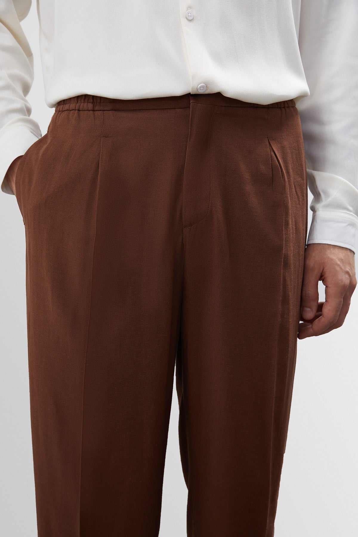 Antioch High-Waisted Pleated Linen-Blend Men's Pants