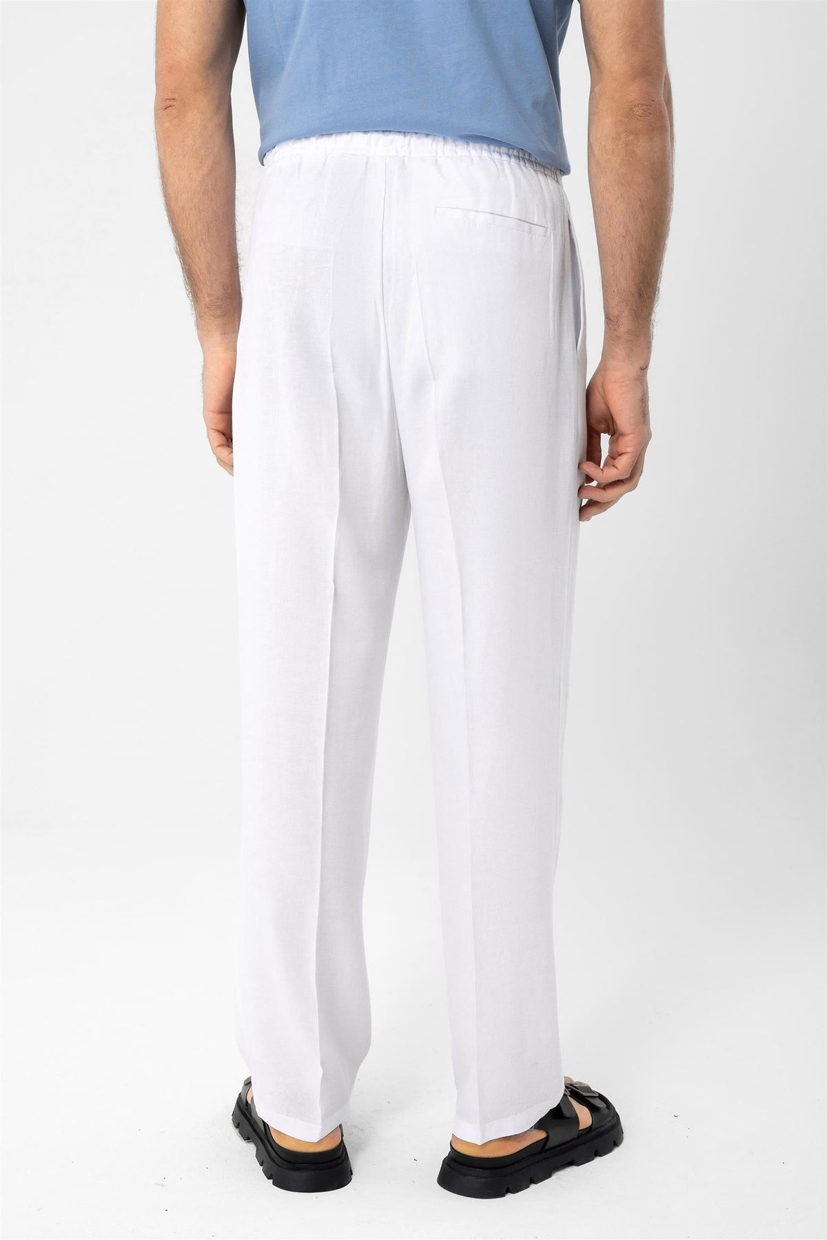 Antioch High-Waisted Pleated Linen-Blend Men's Pants