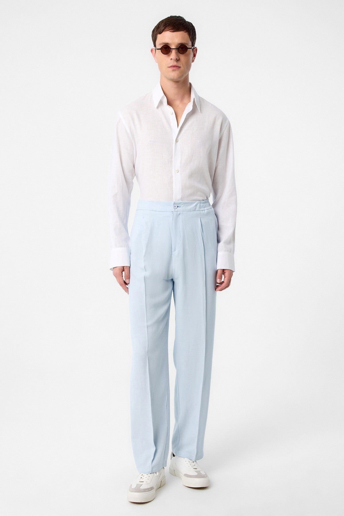 Antioch High-Waisted Pleated Linen-Blend Men's Pants