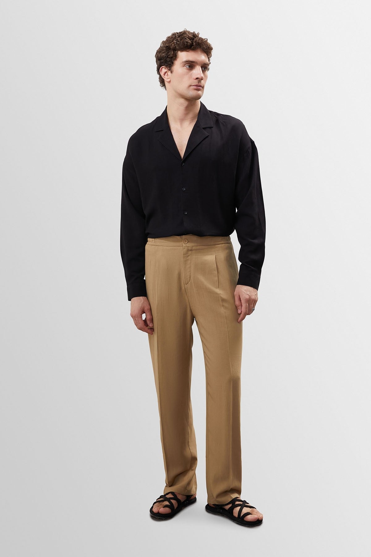 Antioch High-Waisted Pleated Linen-Blend Men's Pants
