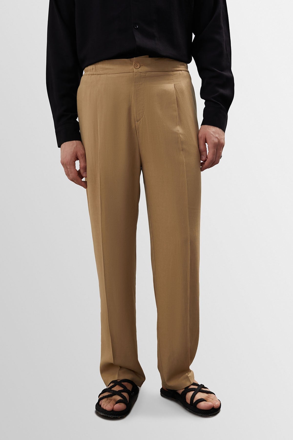 Antioch High-Waisted Pleated Linen-Blend Men's Pants