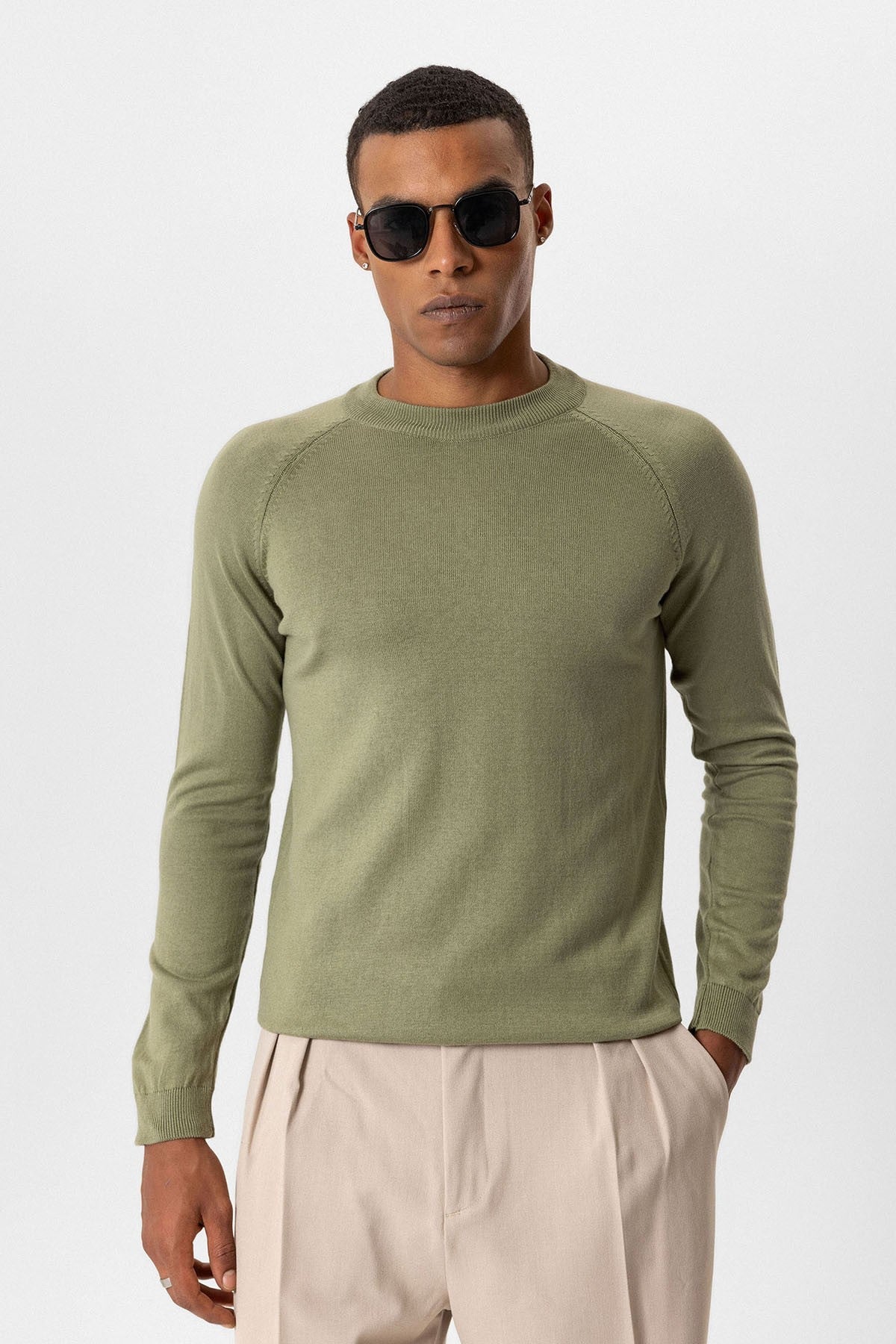 Antioch Bike Neck Slim-Fit Knit Sweater