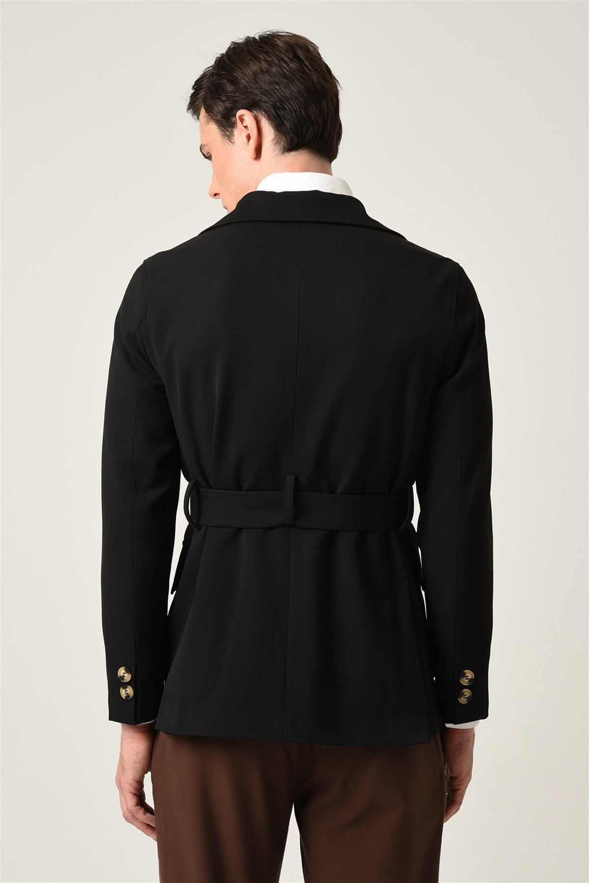 Antioch Men's Jacket with Collar and Belt, All-Season Coat