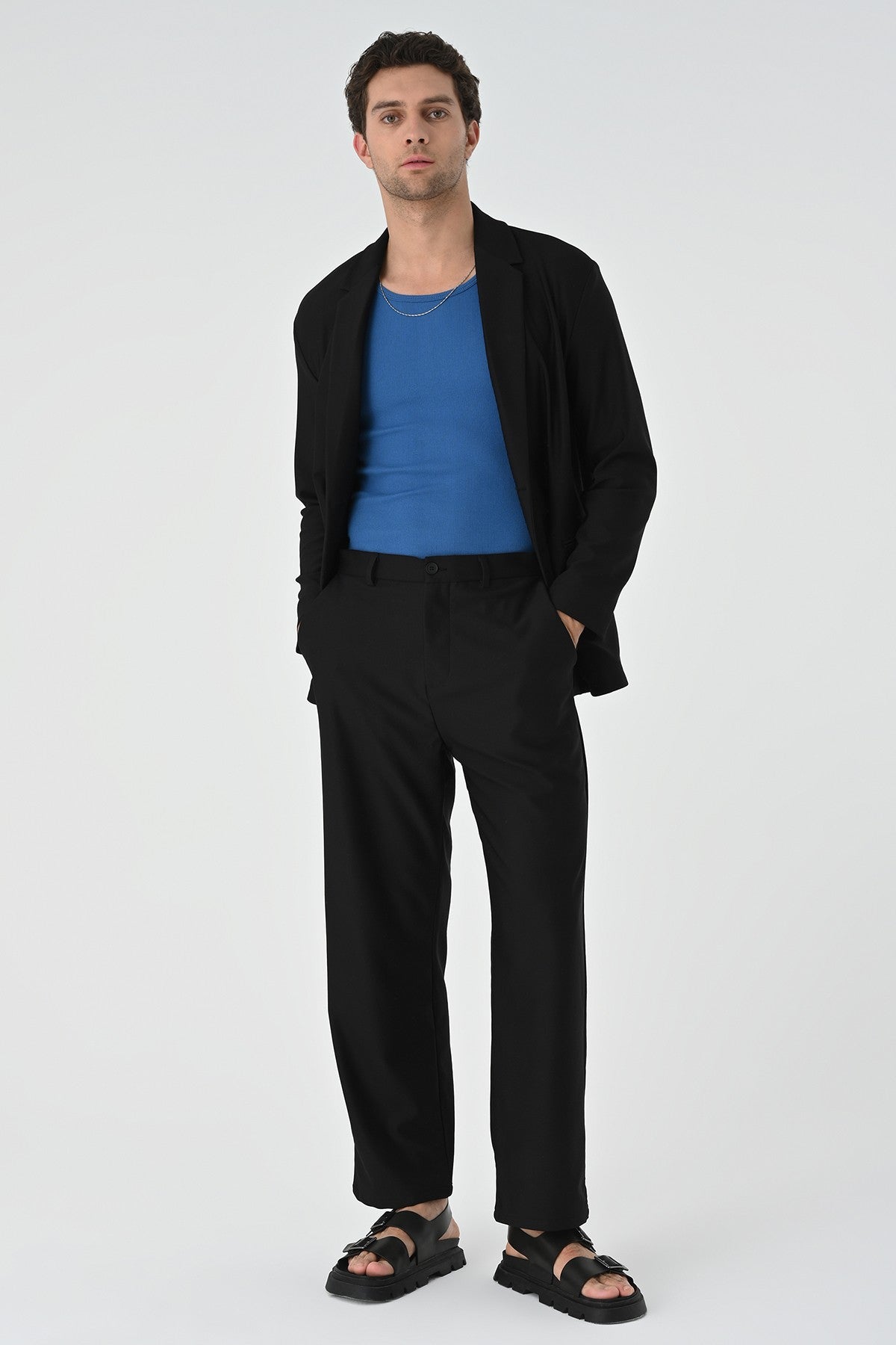 Relaxed-Fit Double-Breasted Men's Suit