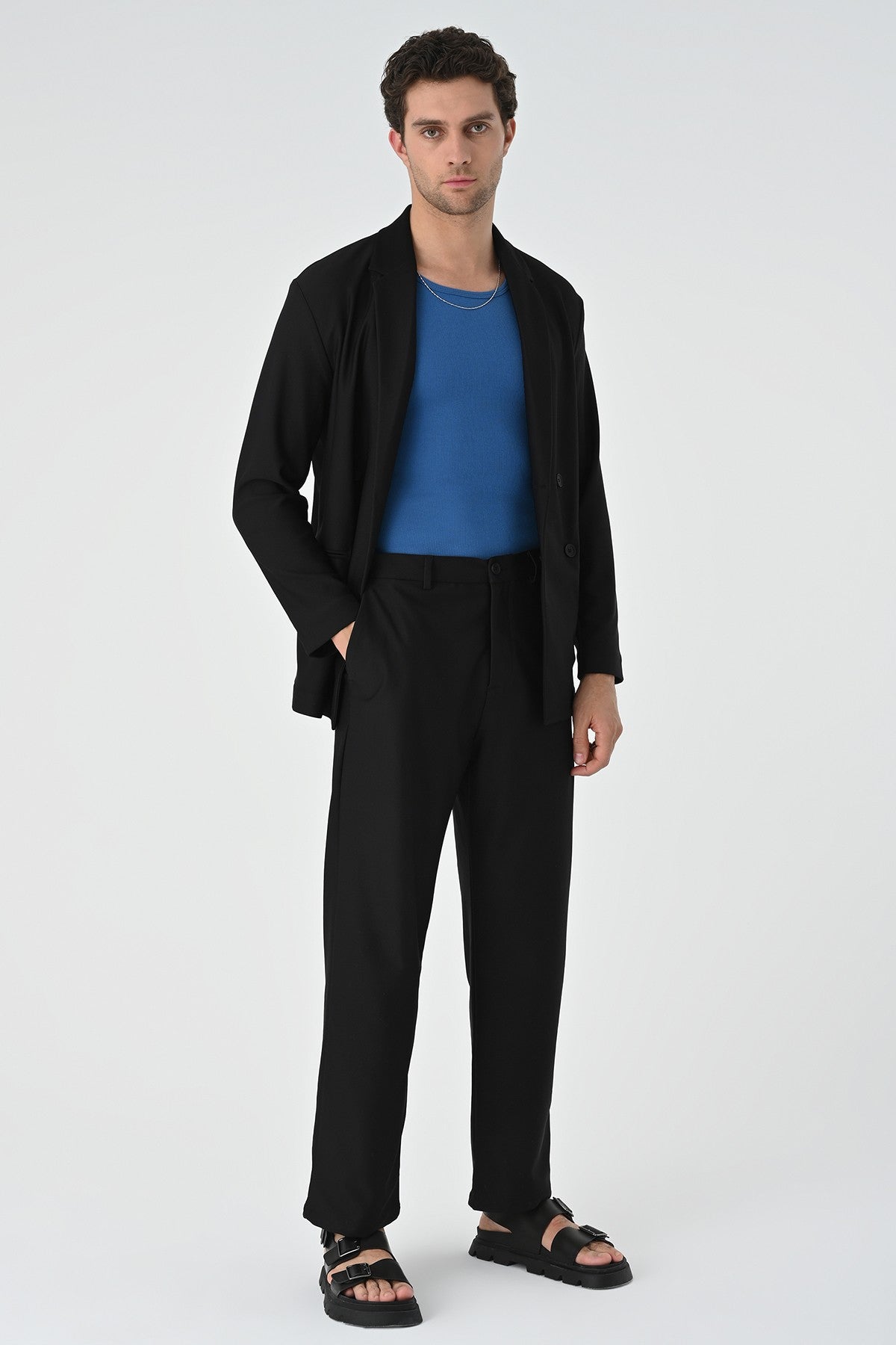 Relaxed-Fit Double-Breasted Men's Suit
