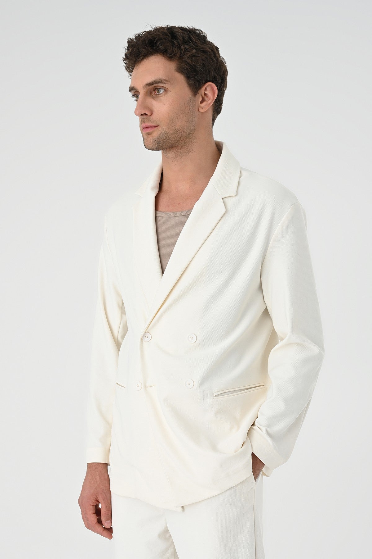 Relaxed-Fit Double-Breasted Men's Suit