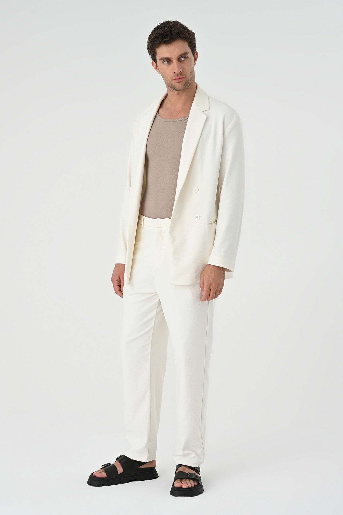 Relaxed-Fit Double-Breasted Men's Suit