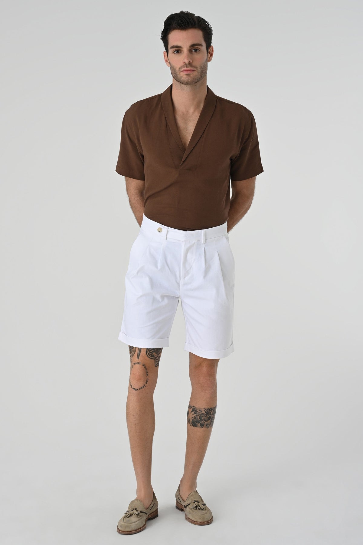 Antioch Relax Fit Short-Sleeved Men's Shirt with a Shawl Collar