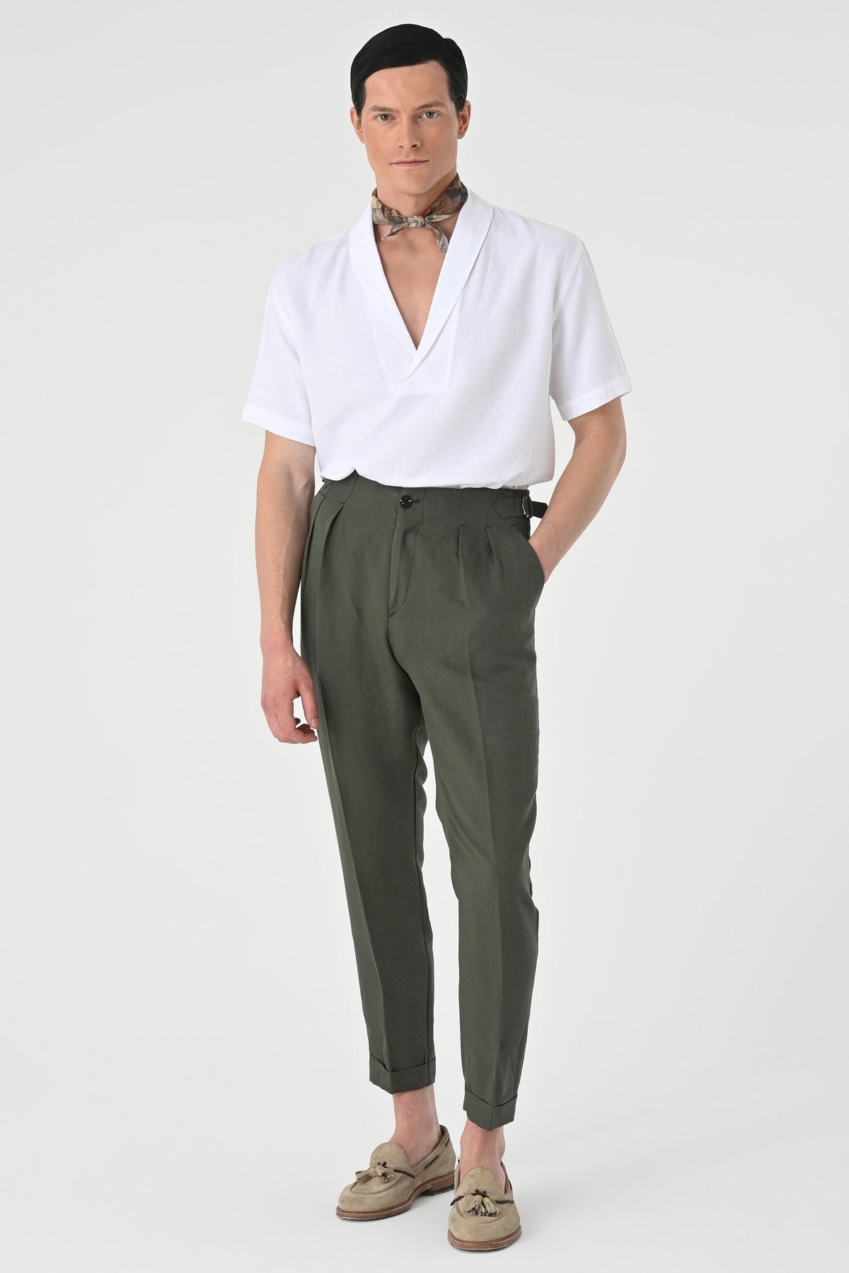 Antioch Relax Fit Short-Sleeved Men's Shirt with a Shawl Collar
