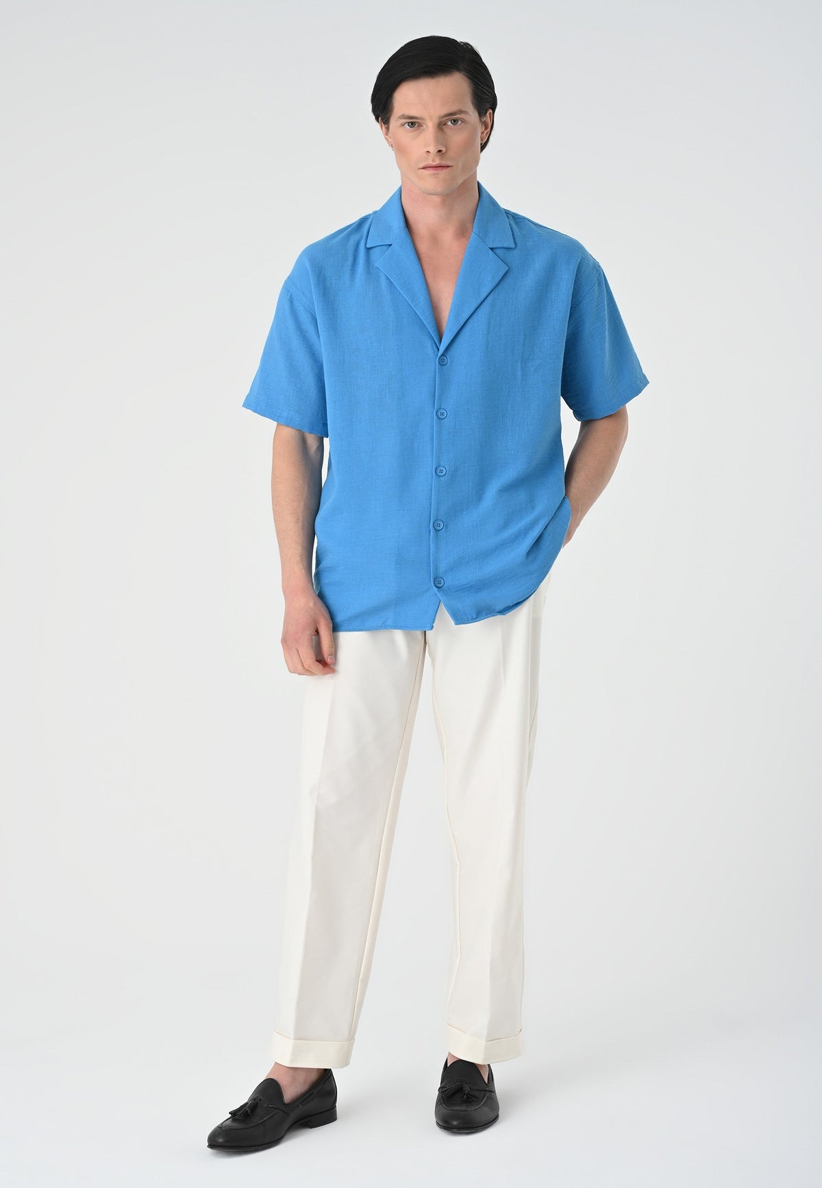 Antioch Oversized Short-Sleeve Men's Shirt with Apache Collar
